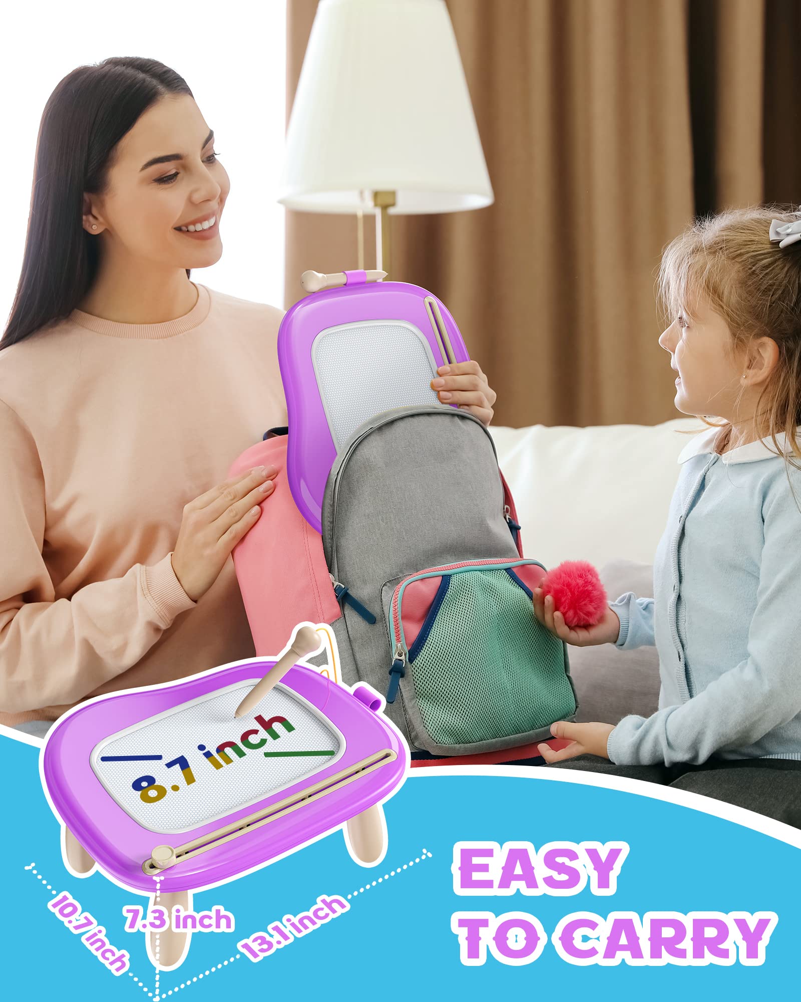 Bravokids Magnetic Drawing Board for Toddlers 1-3 Years - Educational Doodle Toy for Boys & Girls - Perfect for Home & Travel Play