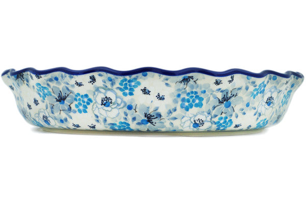 10-Inch Fluted Pie Dish with Elegant Cloudy Park Design - Perfect for Baking Apple Pies, Quiches & Tarts | Oven-Safe Ceramic Pie Pan for Thanksgiving, Christmas & Family Gatherings