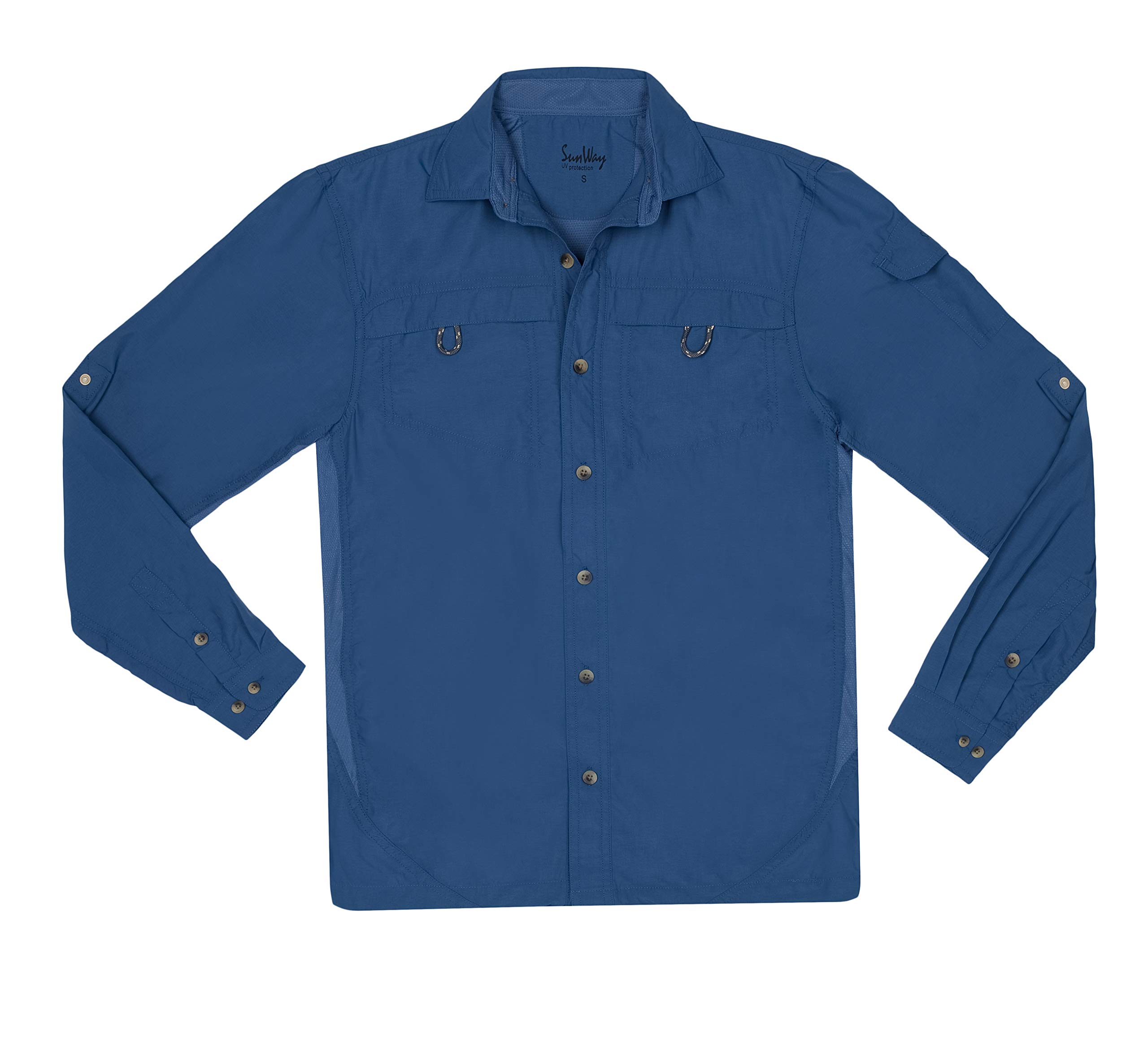 SunWay Men's Long Sleeve UV Protection Shirt - UPF 50+ Sun Shirt for Outdoor Activities, Hiking, Fishing & Summer Wear