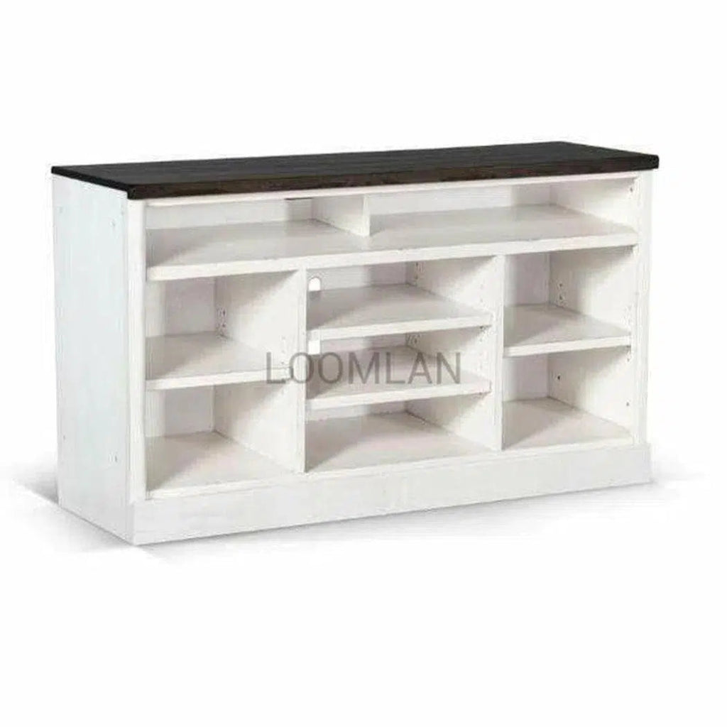 55 Inch Black TV Stand with Shelves - Modern Entertainment Center for Living Room, Bedroom & Home Theater
