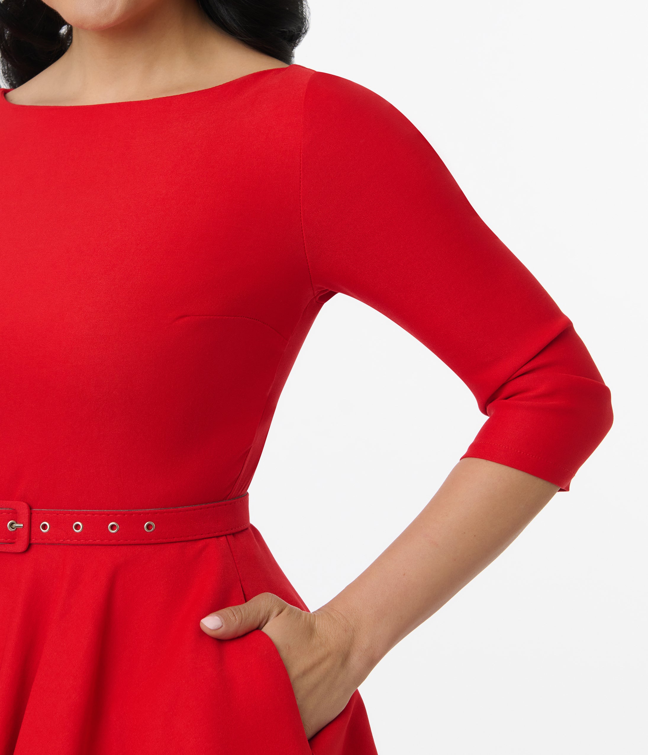 Vintage 1950s Red Devon Swing Dress - Retro A-Line Cocktail Dress with Puff Sleeves for Women | Perfect for Parties, Weddings & Special Occasions