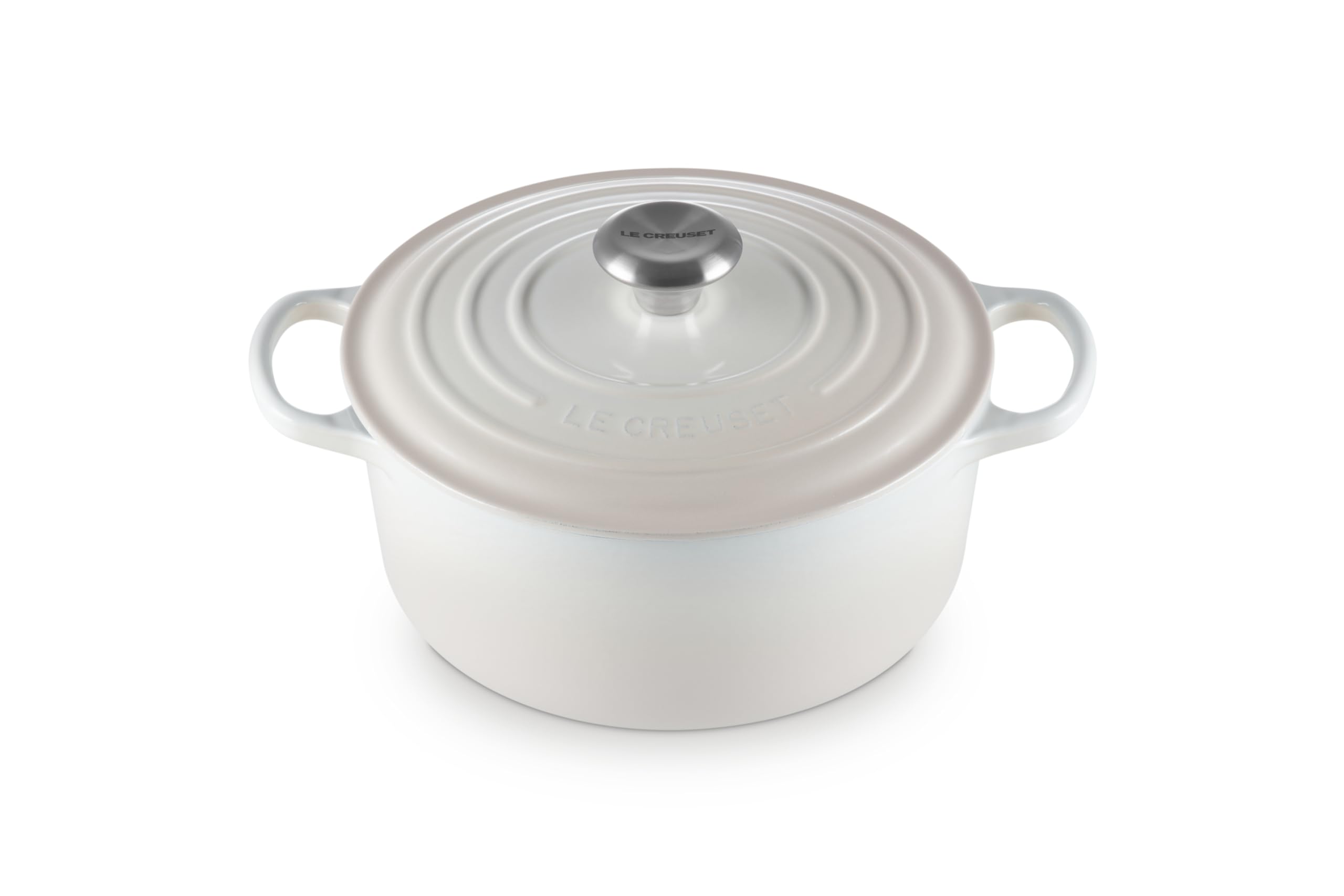 Le Creuset Signature Enameled Cast Iron Dutch Oven 4.5 Quart - Round Oven with Lid, Meringue Color - Perfect for Braising, Baking, Soups & Slow Cooking