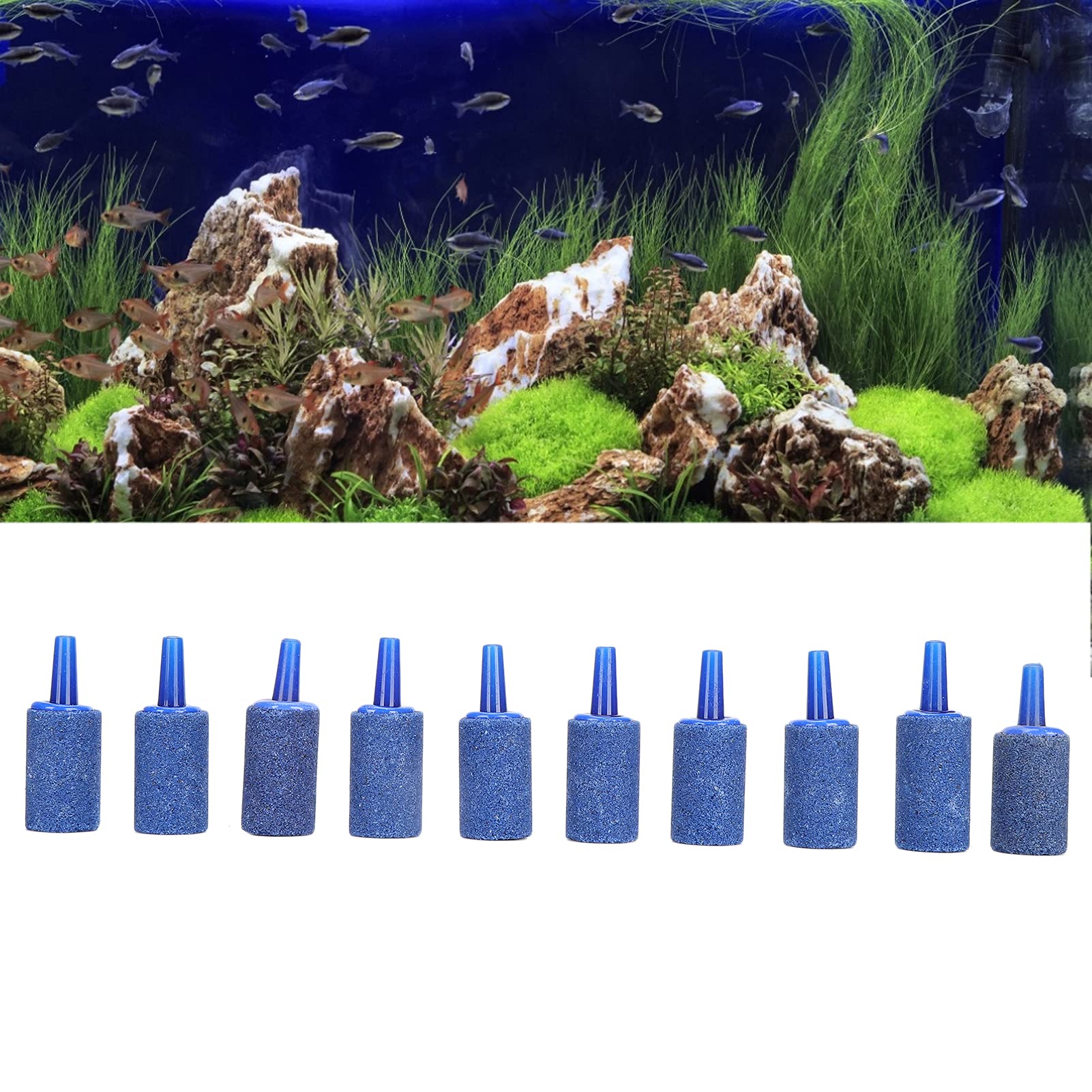 Aquarium Air Stone Diffuser - 25x15mm Fish Tank Oxygen Bubbler for Aquatic Plants & Fish