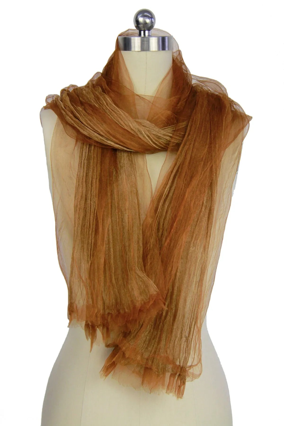 Elegant Silk Sheer Pleated Scarf for Women - Lightweight Fashion Accessory for Office, Party & Travel Outfits