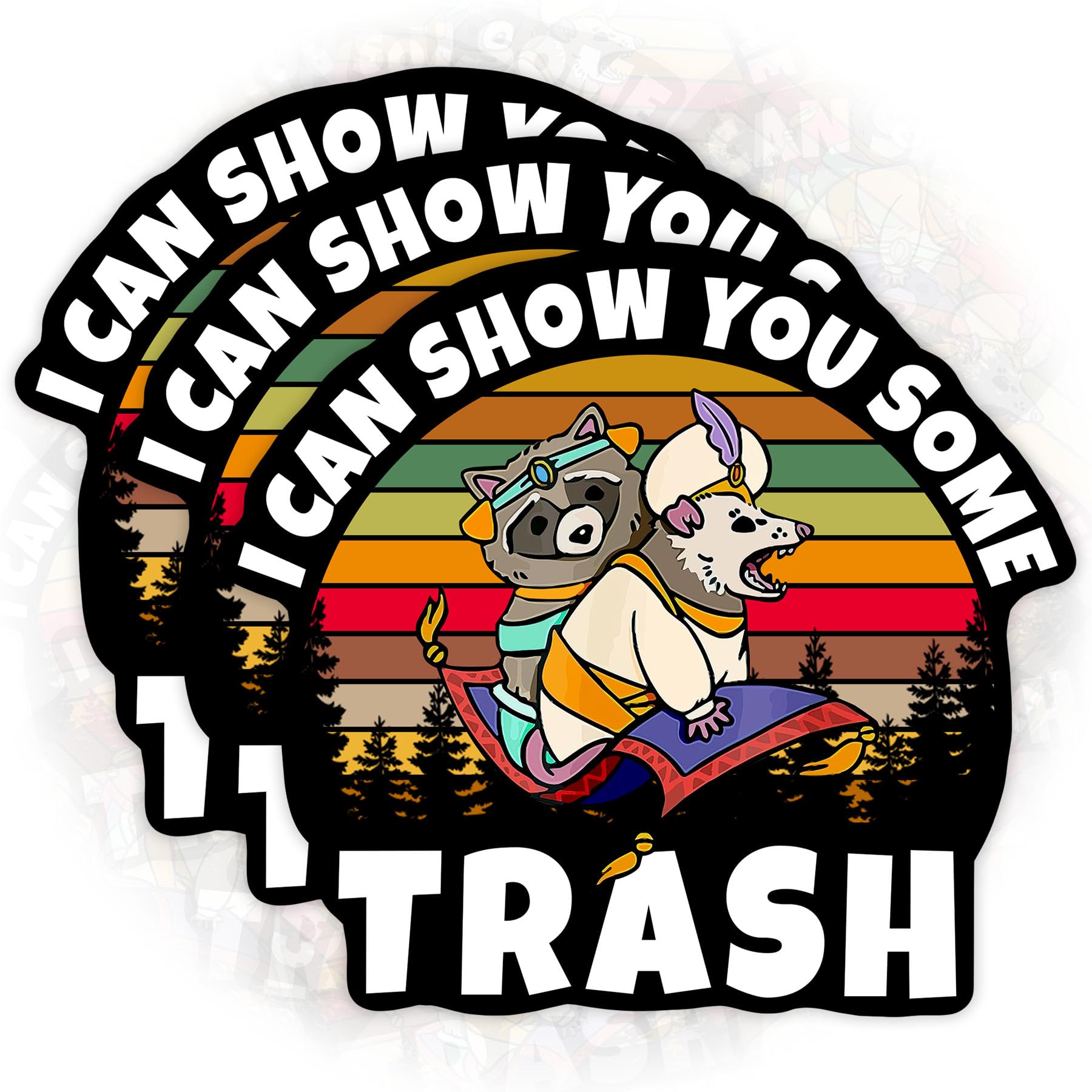 3PCS Funny Raccoon Possum Meme Stickers - Die-Cut Waterproof Vinyl Decals for Water Bottles, Phone Cases, Laptops & Cars (2 Inches) - Perfect for Animal Lovers & Humor Gifts