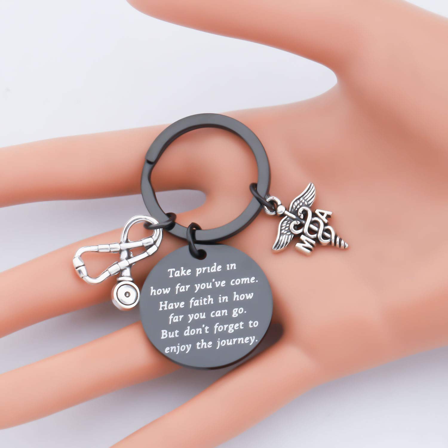 FUSTMW Medical Assistant Graduation Gift - Engraved MA Keychain for Nursing Students & Healthcare Professionals - Perfect for Graduation, Appreciation Gifts & Clinical Work