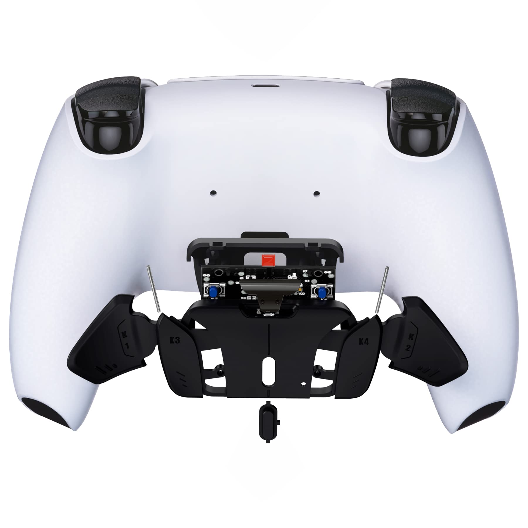 eXtremeRate RISE4 Replacement Back Paddles & Remapper Board for PS5 Controller - Customizable K1K2K3K4 Back Buttons & PCBA Board (Black) | Gaming Accessories for Competitive Play & Enhanced Control