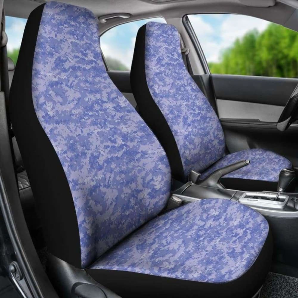 Blue Digital Camouflage Car Seat Covers - Universal Fit for Trucks & SUVs - Durable Neoprene Protection for Off-Road Adventures & Daily Commutes