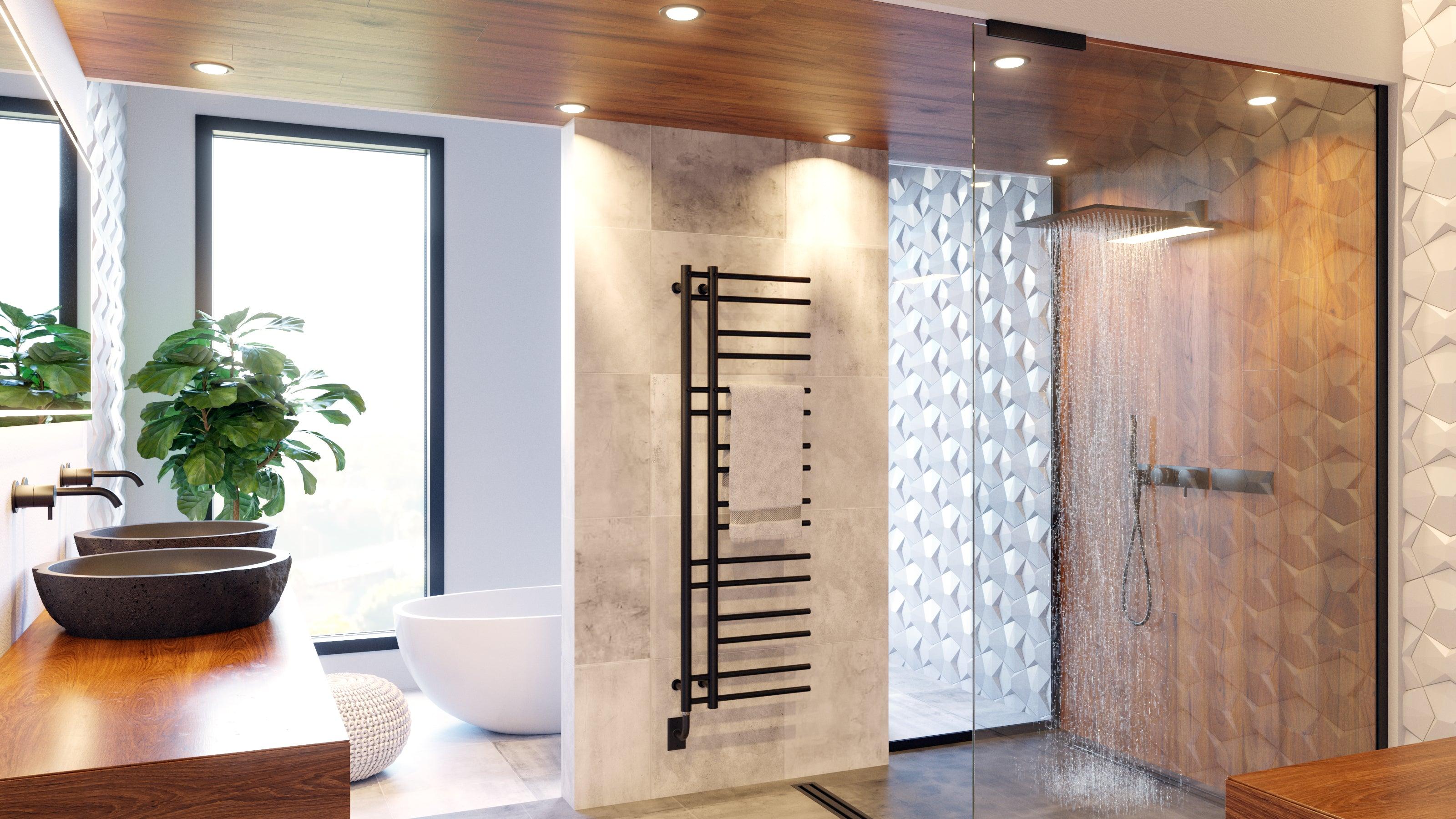 Tuzio Ortona Hardwired or Plug-In Towel Warmer - 19.5