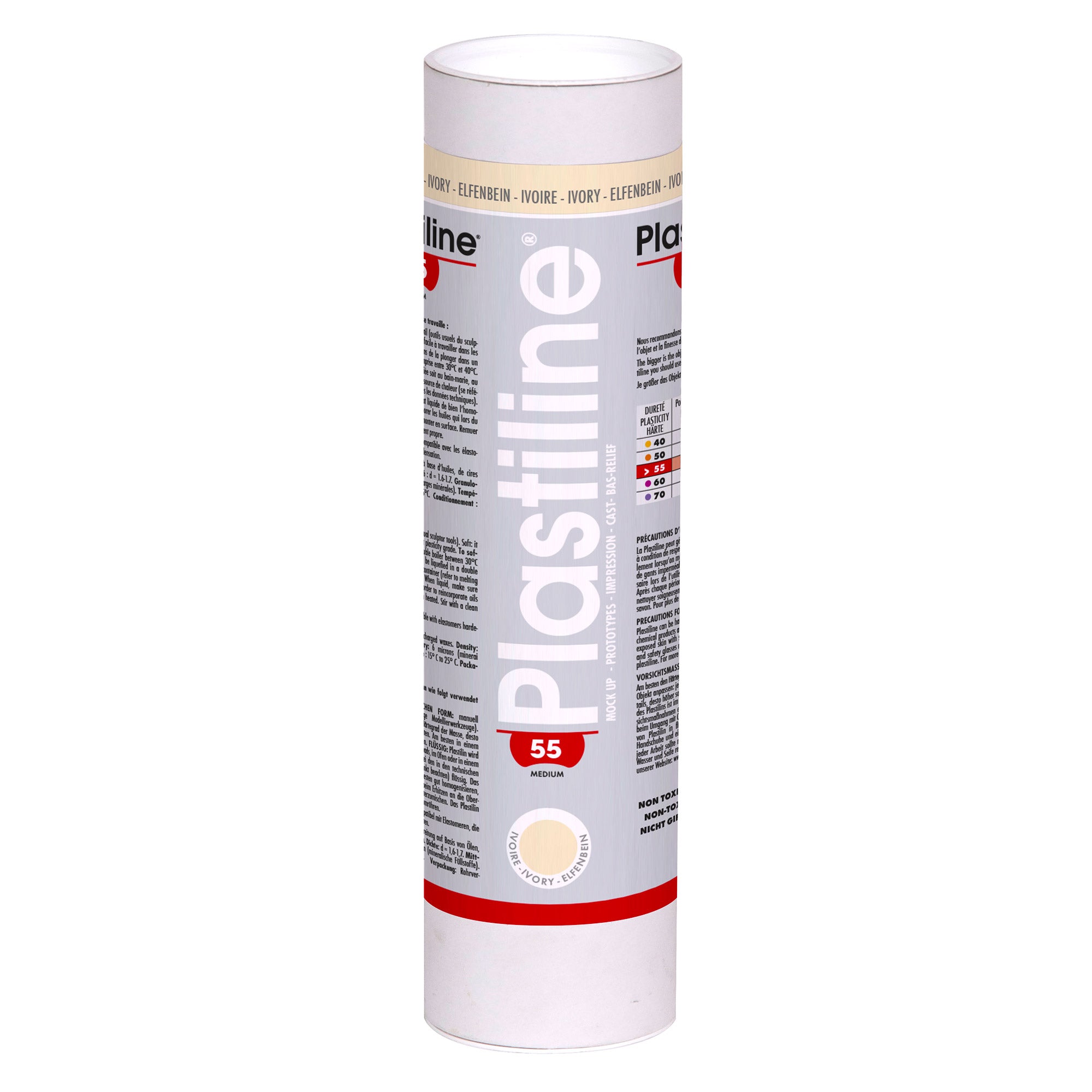 Premium 55 Hardness Plastiline Modeling Clay - Light Grey for Sculpting, Art Projects & DIY Crafts