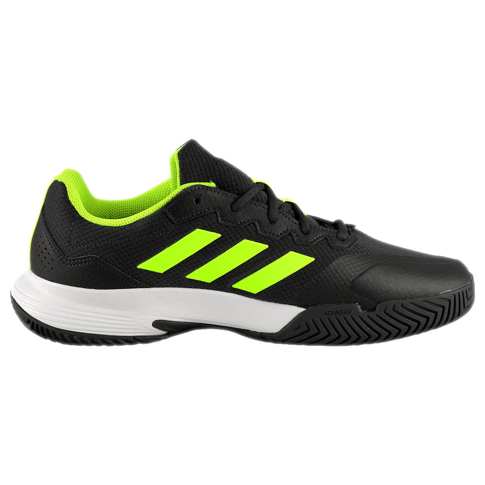 Adidas Men's GameCourt 2 Tennis Shoes - Carbon/Lucid Lemon Color - Perfect for Court Sports & Casual Wear