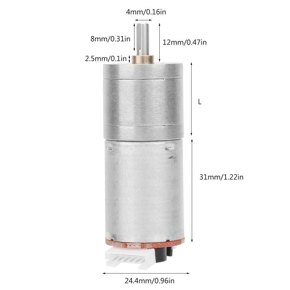 12V DC Encoder Gear Motor - Pure Copper Coil High Conductivity, Full Metal Gear Speed Reduction Motor (20RPM) - Perfect for Smart Toys, Robotics, Balance Cars & Smart Home Devices