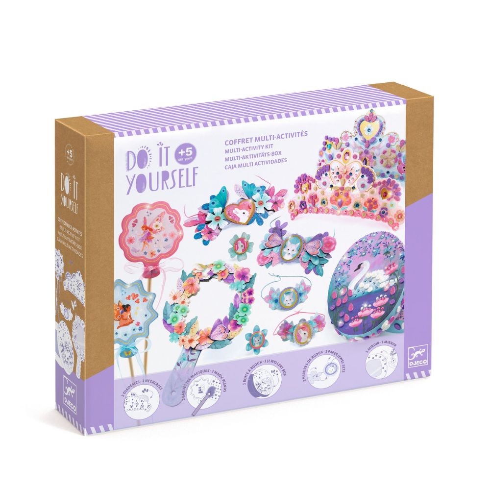 Djeco DIY Multi-Activity Craft Kit for Kids - Nymphea Water Lily Theme | Creative Arts & Crafts for Home, School & Birthday Parties