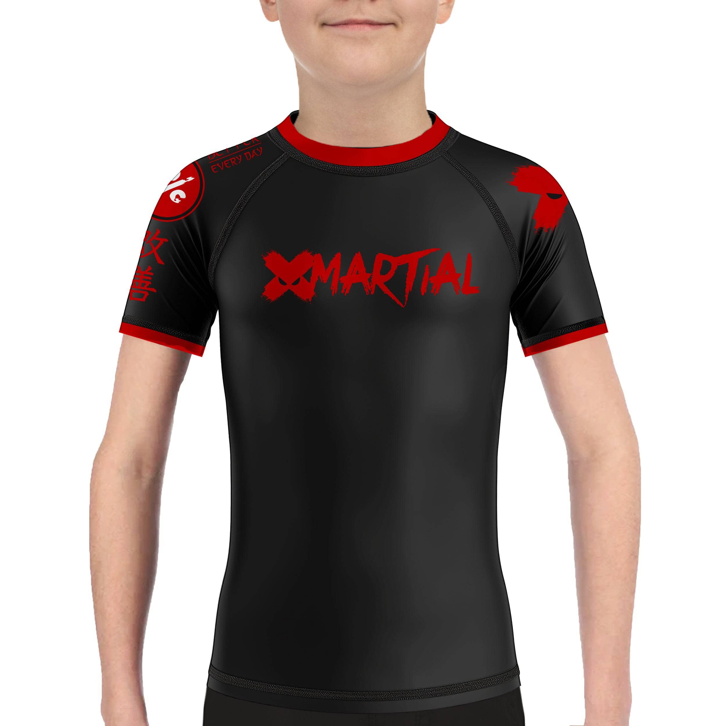 XMartial Minimalist Kids BJJ Rash Guard - Lightweight Compression Shirt for Brazilian Jiu-Jitsu Training & Competition - Perfect for MMA, Grappling, and Martial Arts Practice