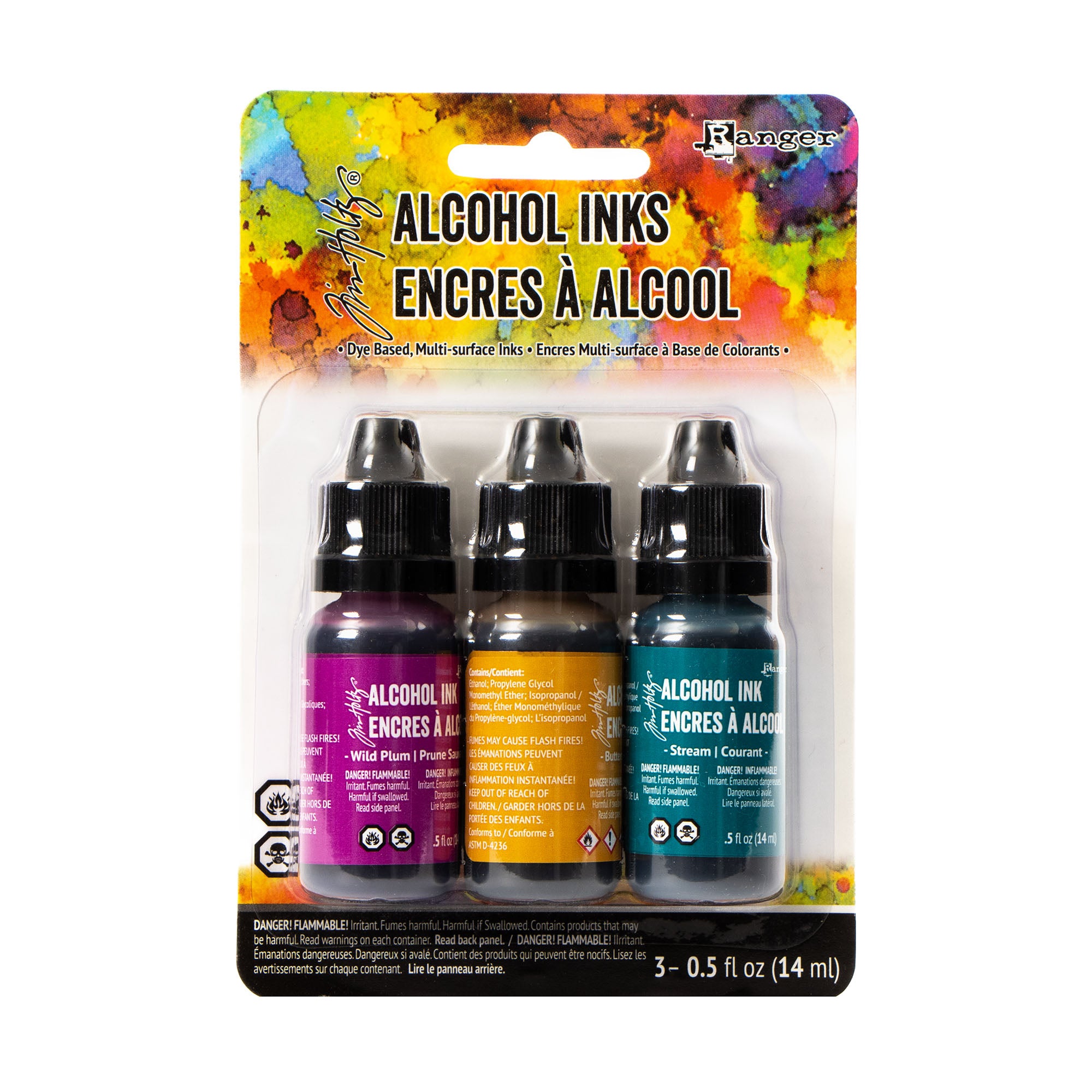 3 Pack Alcohol Inks Set - Nature Walk Colors for DIY Crafts, Resin Art & Glass Painting - Vibrant Alcohol-Based Dyes for Artists & Hobbyists
