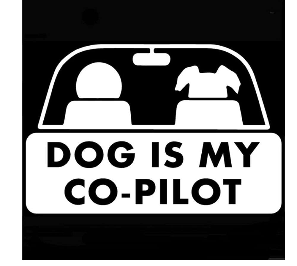 Funny Car Stickers - 28Cm 'Dog is My Copilot' Decal | Waterproof PVC Pet Car Sticker for Windows | Scratch Protection & Car Accessories | Perfect for Pet Lovers & Road Trips