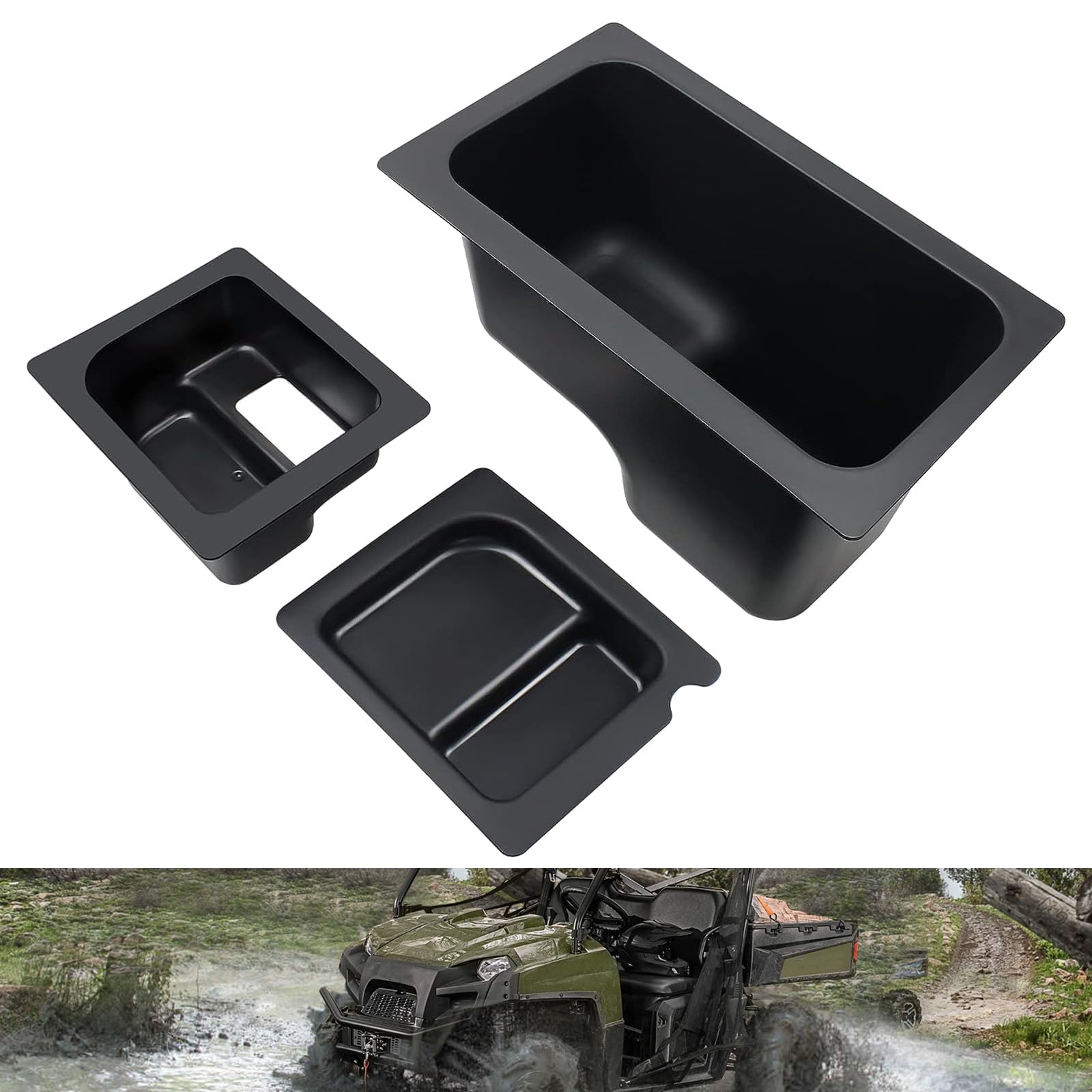 Underseat Storage Box for 2015-2021 Polaris Ranger 500/570 | Under Seat Organizer Bin with 50