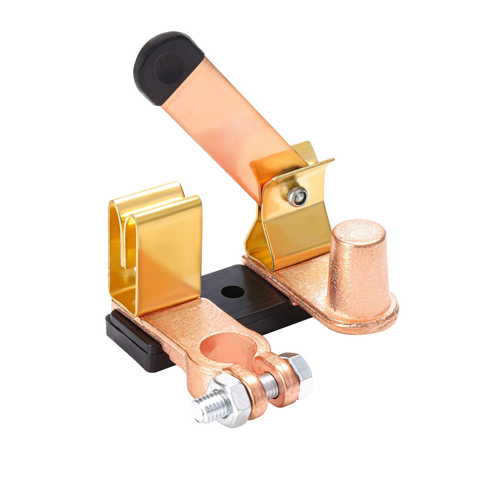 CZC AUTO Solid Brass Battery Disconnect Switch - 12V/24V Knife Blade Master Power Cut Off Isolator for Car, Marine, Boat, RV & ATV | Vertical Mount | Reliable Power Shutoff for Vehicle Storage & Maintenance