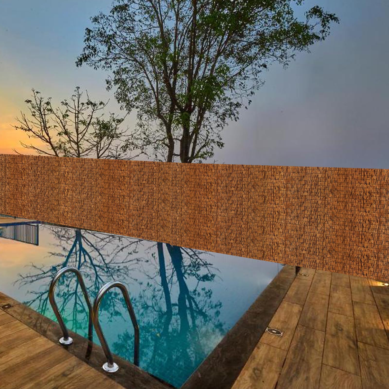 2 Pack Natural Bamboo Reed Fencing Screen - 4FT x 16.4FT Privacy Fence for Outdoor Backyard, Balcony & Patio (Brown) | Weather-Resistant Garden Divider & Decorative Landscape Barrier
