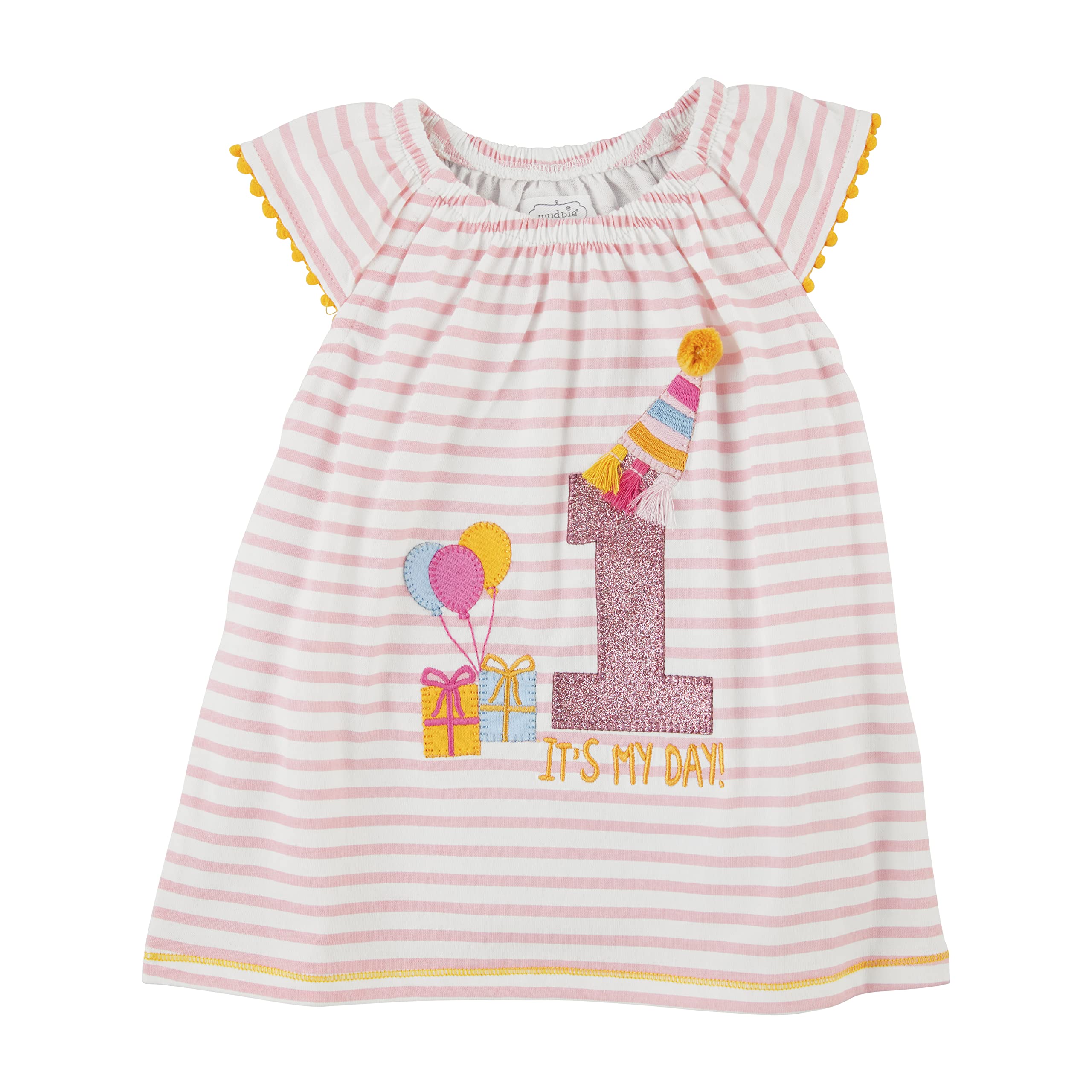 Mud Pie Toddler Girl Birthday Tunic Dress - Cute Floral Print Party Outfit for 1-5 Year Olds | Perfect for Birthday Celebrations, Photo Shoots & Special Occasions