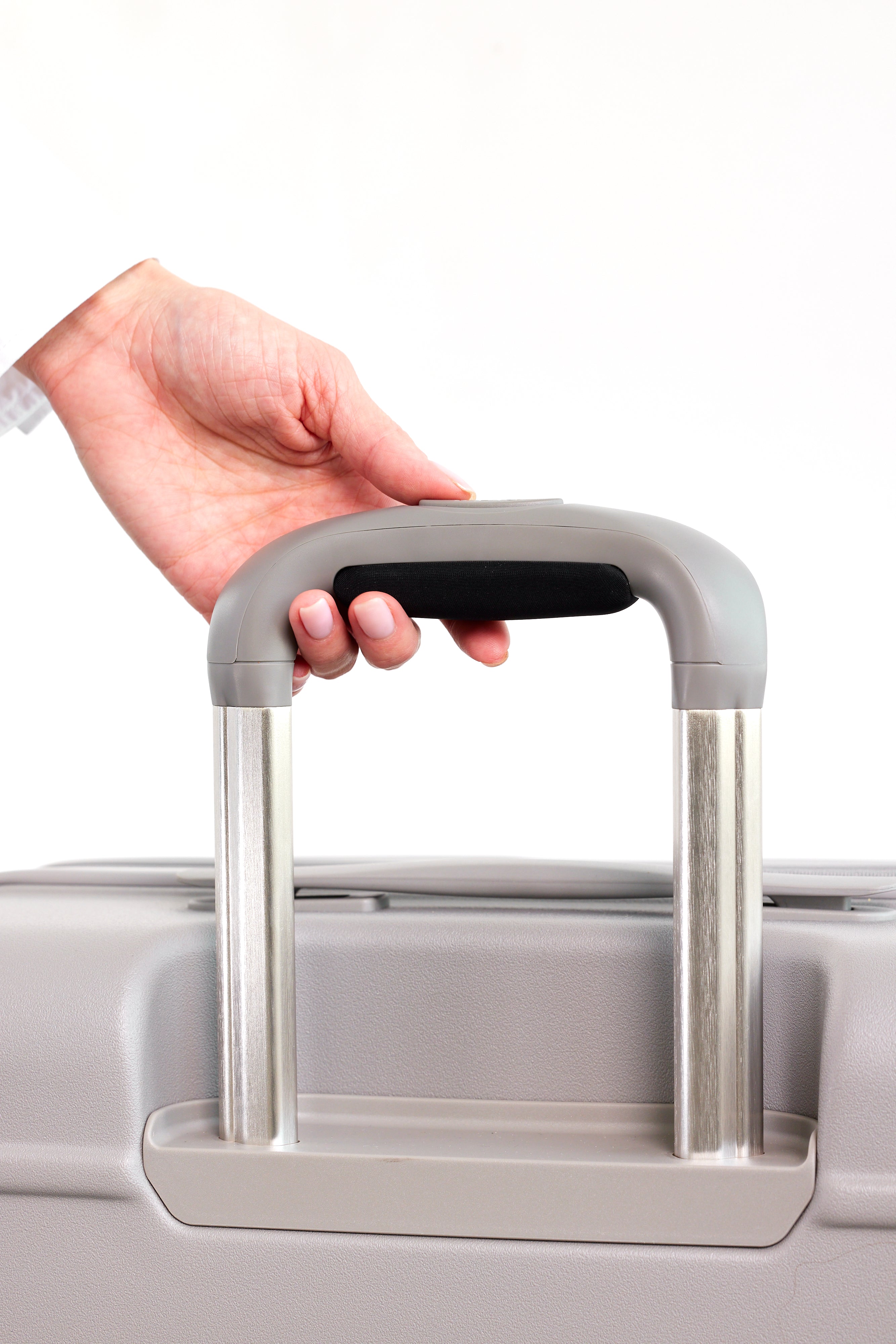 Medium Grey Check-In Roller Luggage - Perfect for Air Travel & Business Trips