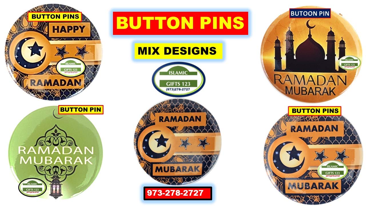 96 PCS Ramadan Novelty Pack - Button Pins, Pencils, Wristbands & LED Lights - رمضان مبارك Decorations - Islamic Gifts for Quran, Allah - Perfect for Ramadan Parties, School Events & Mosque Decorations