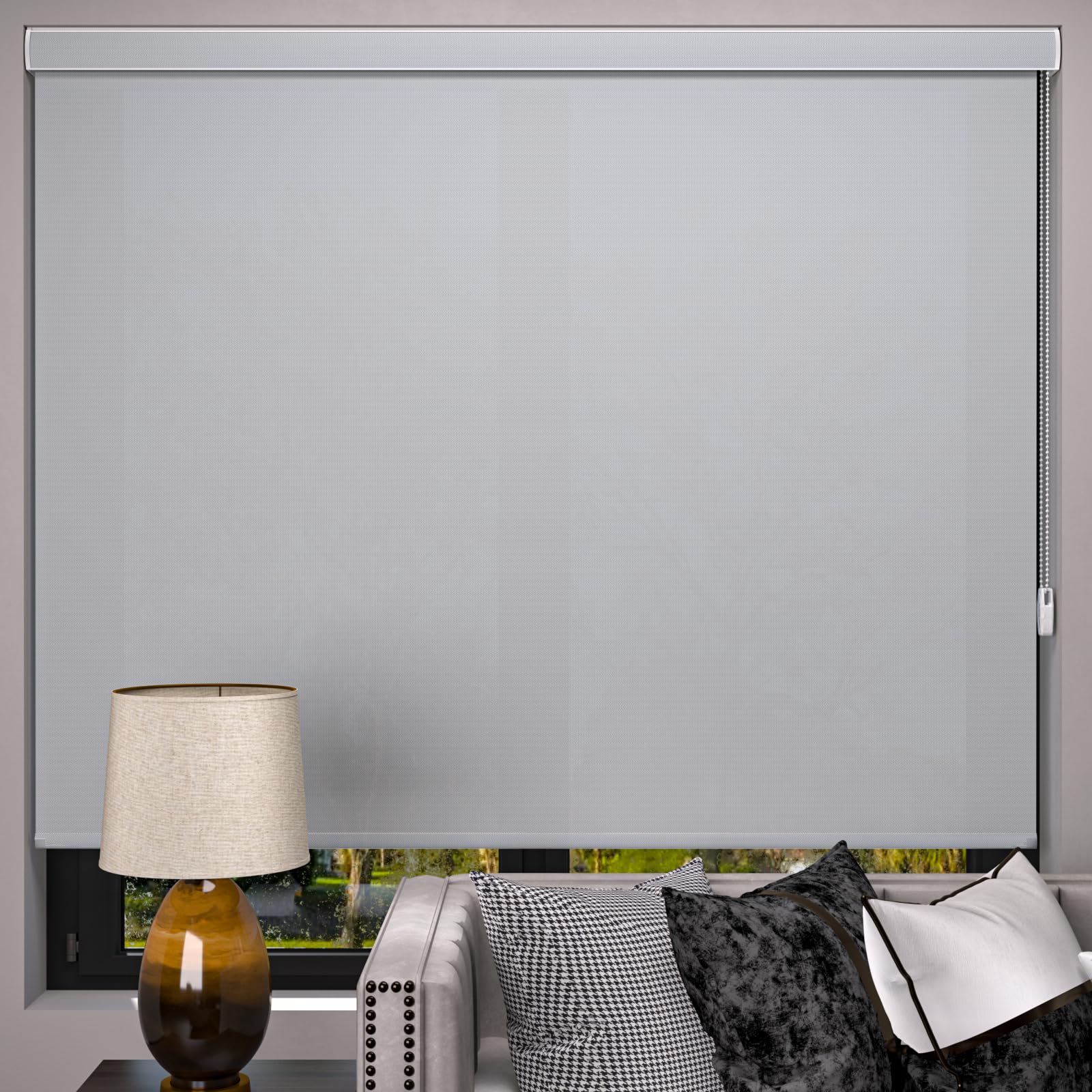 MYshade Custom Roller Window Shades - Light Filtering Corded Mesh Roller Blinds for Home Privacy Protection & Sun Blocking | Easy to Install | Perfect for Living Rooms, Bedrooms & Home Offices