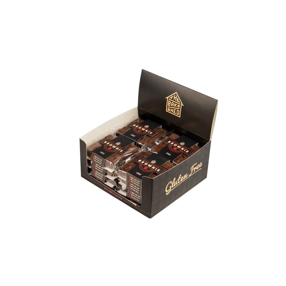 Premium Belgian Chocolate Brownies by The Bake Shed - Case of 32 Individually Wrapped Gourmet Desserts for Parties, Gifts & Office Snacks