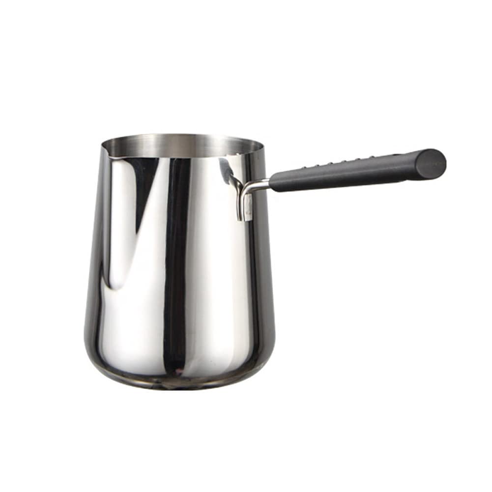 Stainless Steel Milk Warmer Pot 600ml - Electric Chocolate Butter Melting Pan with Scale & Heat-Insulated Handle - Perfect for Frothing Milk, Making Hot Chocolate, Coffee & Baking at Home