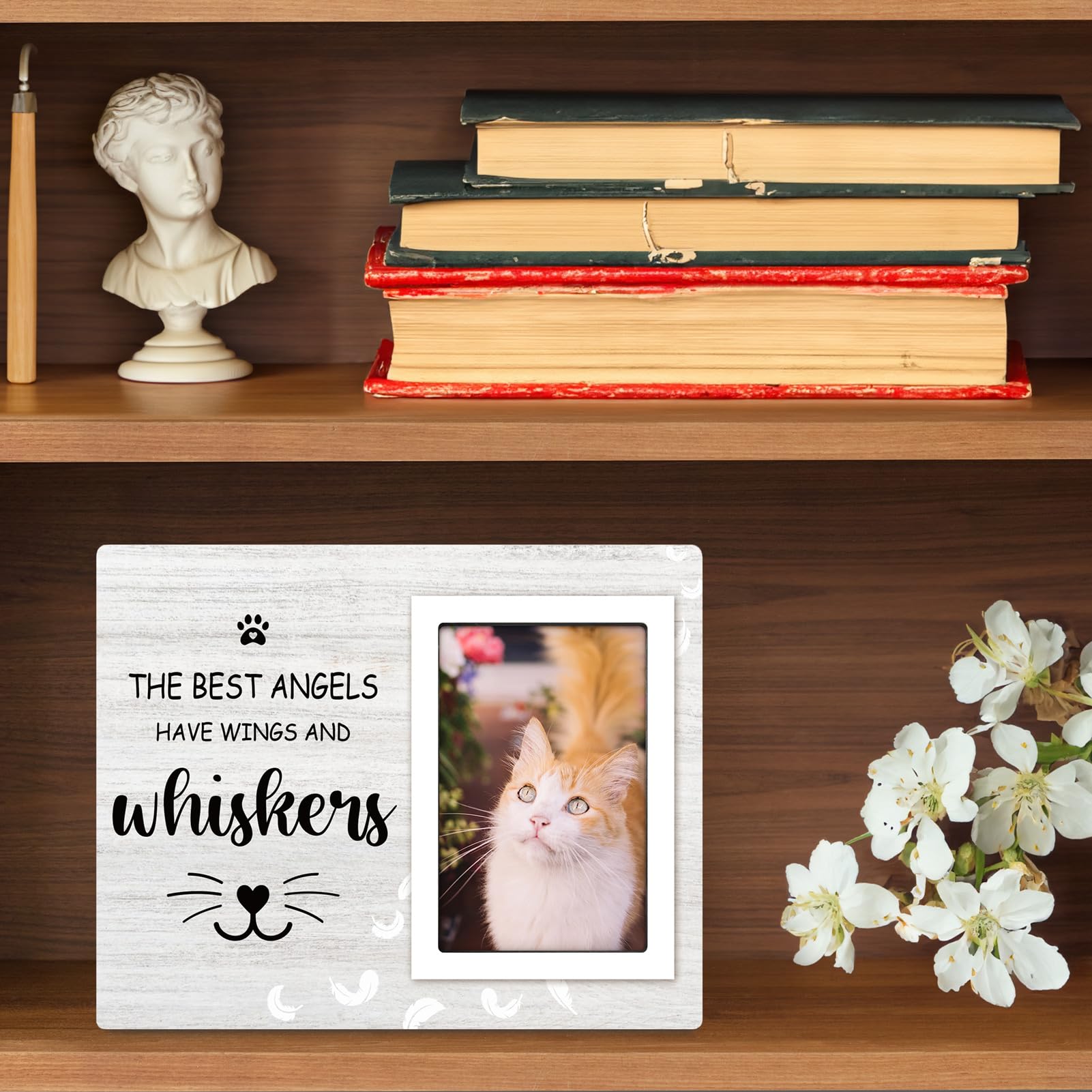 Cat Memorial Gifts - Sympathy Picture Frame for Lost Pets, 4x6 Photo Holder for Cat Loss - Thoughtful Gift for Women & Families | Perfect for Pet Memorial Displays & Comforting Bereaved Owners