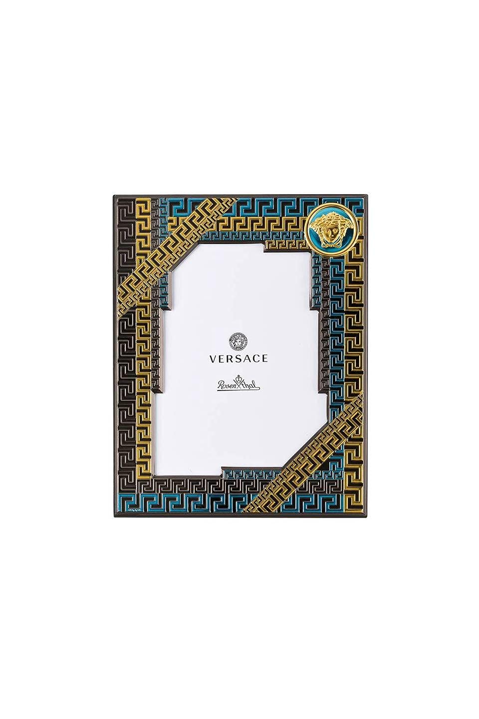 Versace Blue Picture Frame 7x9.5 Inches - Elegant Rosenthal Photo Frame for Wall & Tabletop Display - Perfect for Home Decor, Office, or Gift Giving