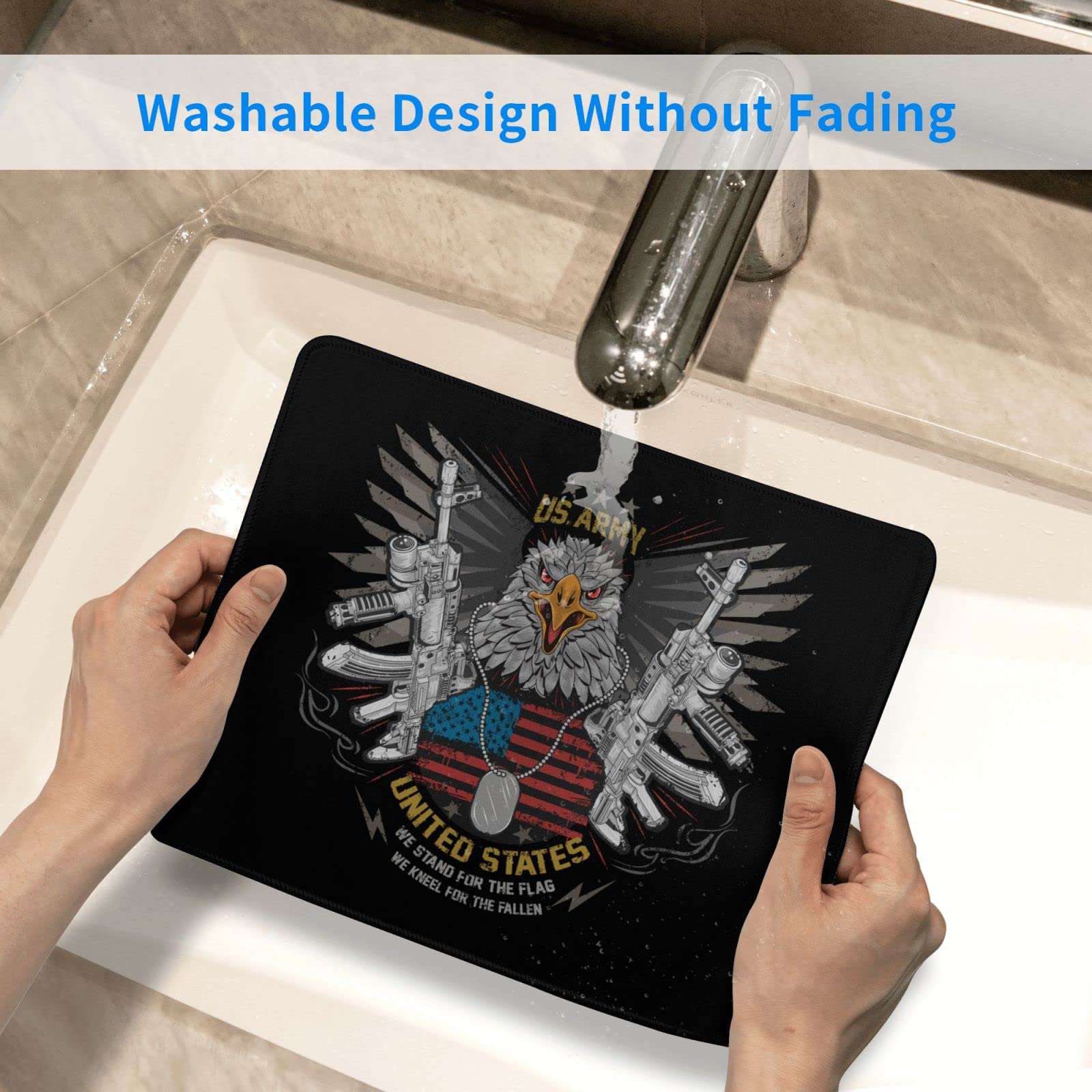 SIYTUAU Dual Eagle Design Mouse Pad - Waterproof, Non-Slip Rubber Gaming Mouse Mat (10x12 inches) for Office, Laptop & PC Gaming - Perfect for Workstations & Esports