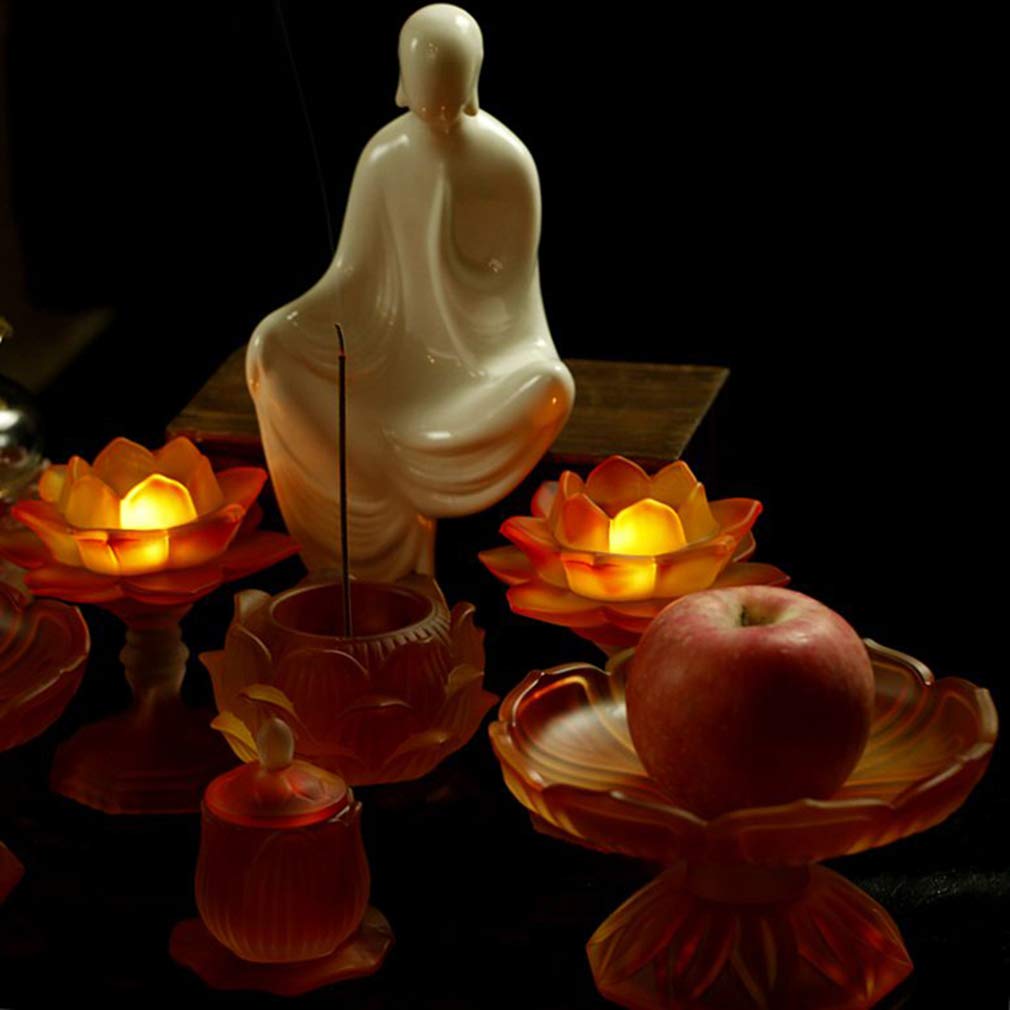 Glass Lotus Flower Candle Holders - Elegant Tealight Candle Stand for Home Decor, Wedding Party & Buddhist Meditation - Perfect for Candlelight Dinners, Spa Relaxation and Spiritual Gifts