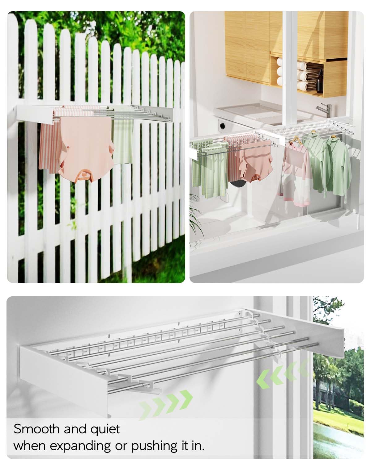 Foldable Wall Mounted Clothes Drying Rack 40