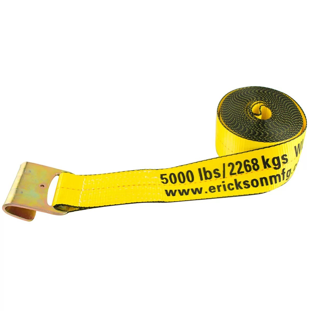 Erickson Manufacturing Heavy Duty 15,000 lb Winch Strap with Flat Hook - 3