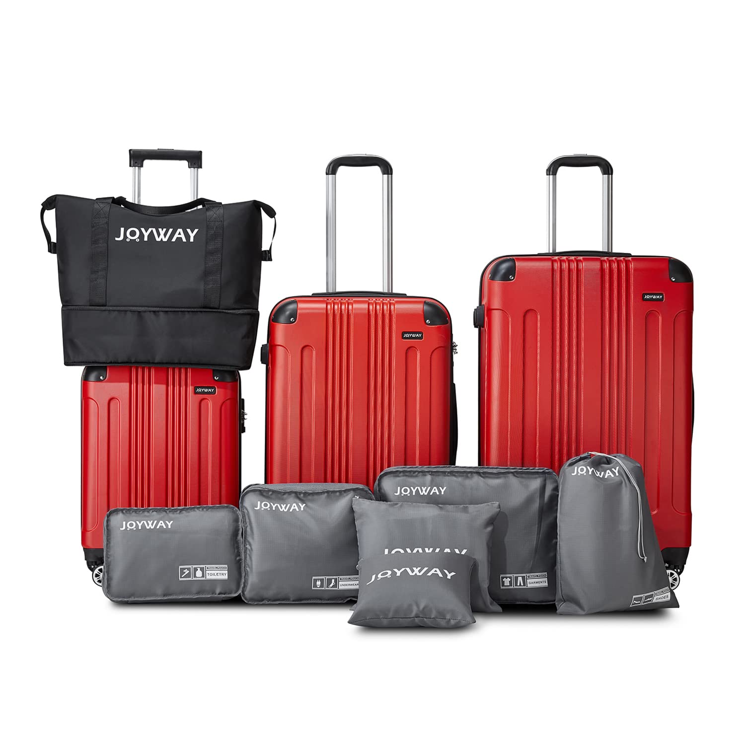 Joyway 3 Piece Hardside Luggage Set with Spinner Wheels & TSA Lock - 20