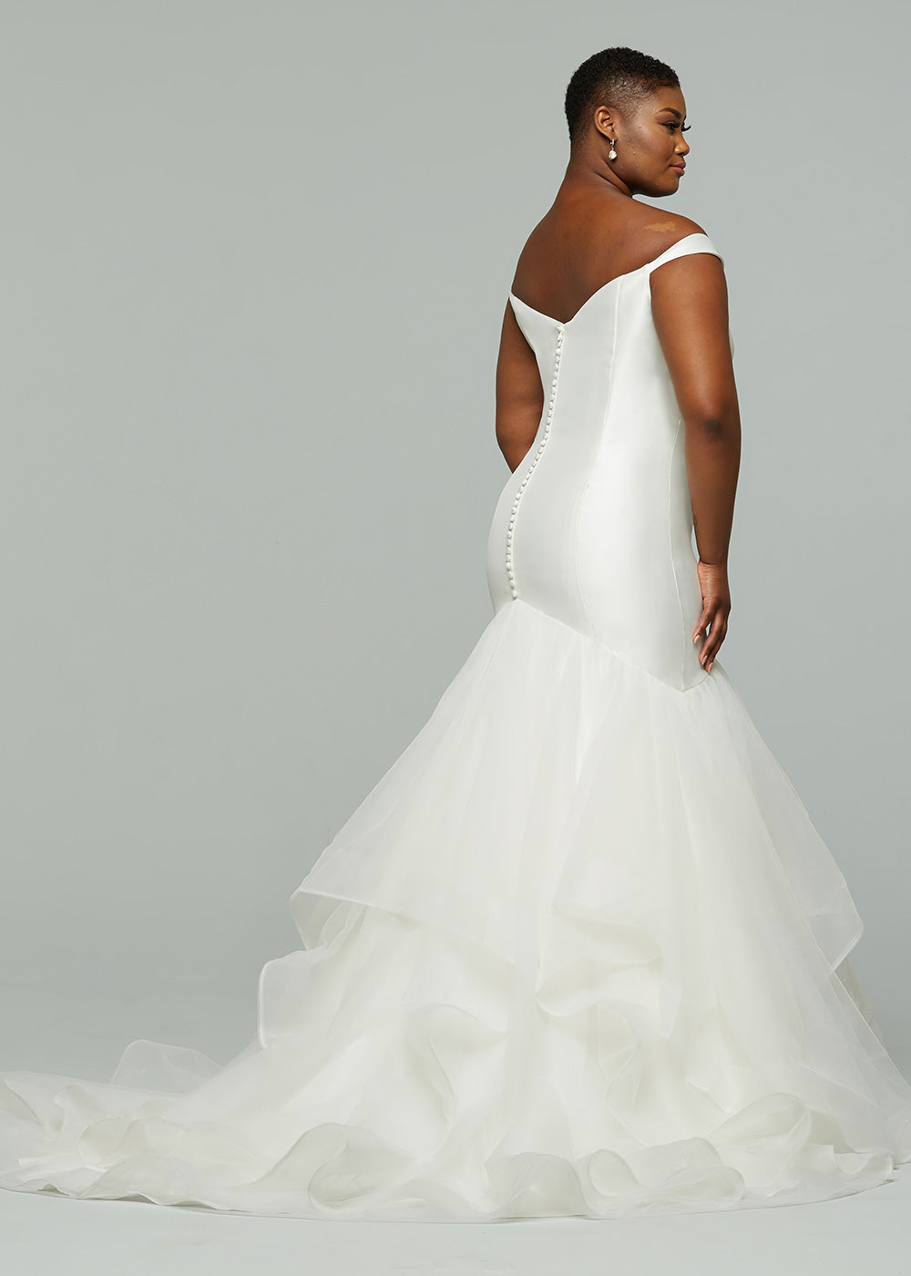 Cassidy Mikado Fit Flare Dress - Off The Shoulder Straps & Tiered Skirt for Women | Perfect for Weddings, Parties & Special Occasions