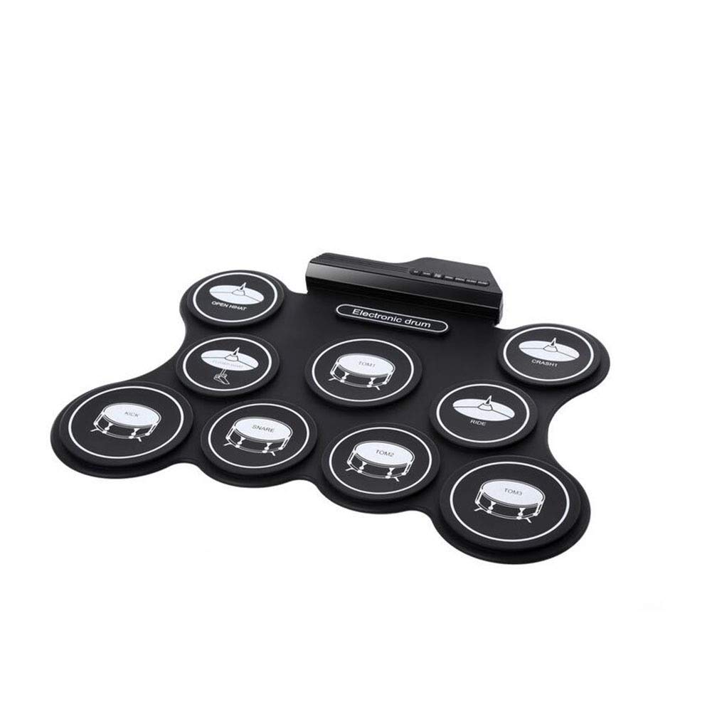 LSYOA Electronic Roll Up Drum Kit with 9 Drum Pads & Pedals - Portable Drum Set with Drumsticks - Perfect Gift for Christmas, Holiday & Birthday (Black) - Ideal for Home Practice, Music Lessons & Live Performances