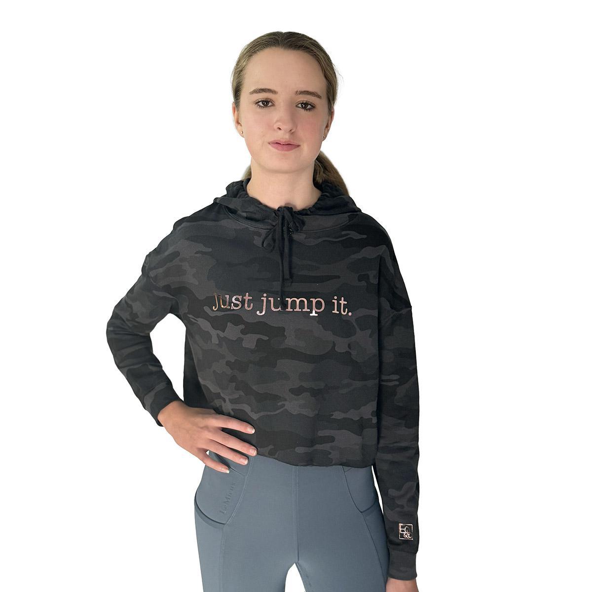 Equine & Design Just Jump It Cropped Hoodie - Stylish Equestrian Riding Hoodie for Women | Perfect for Horseback Riding, Training & Casual Wear