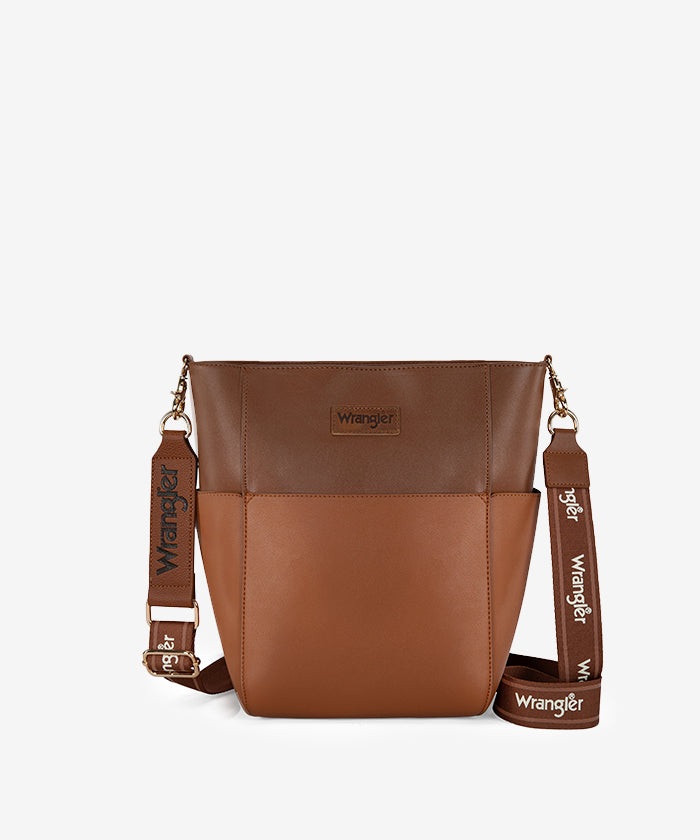 Wrangler Cow Print Crossbody Bucket Bag for Women - Stylish Western Handbag with Adjustable Strap - Perfect for Daily Use, Travel & Country Music Festivals