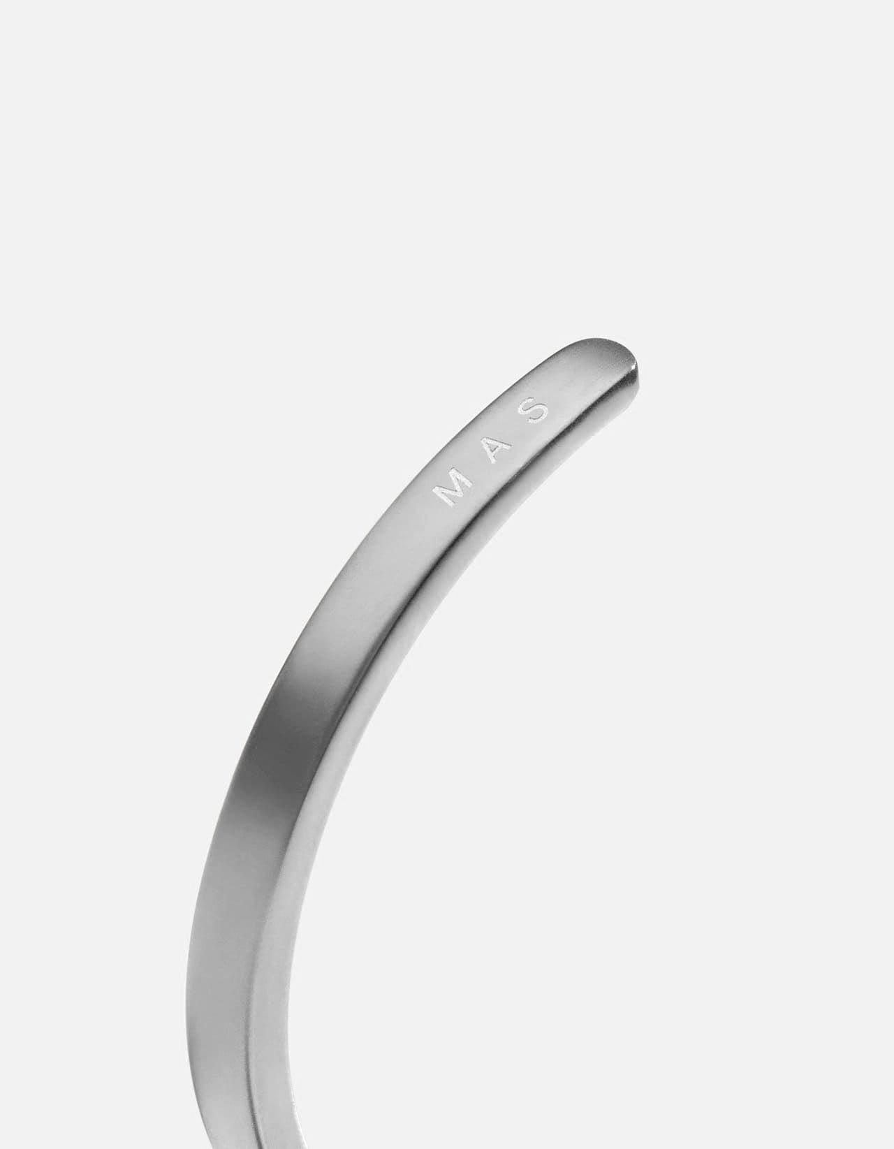 Matte Silver Singular Cuff - Minimalist Adjustable Bracelet for Women & Men - Perfect for Everyday Wear, Gifts & Special Occasions