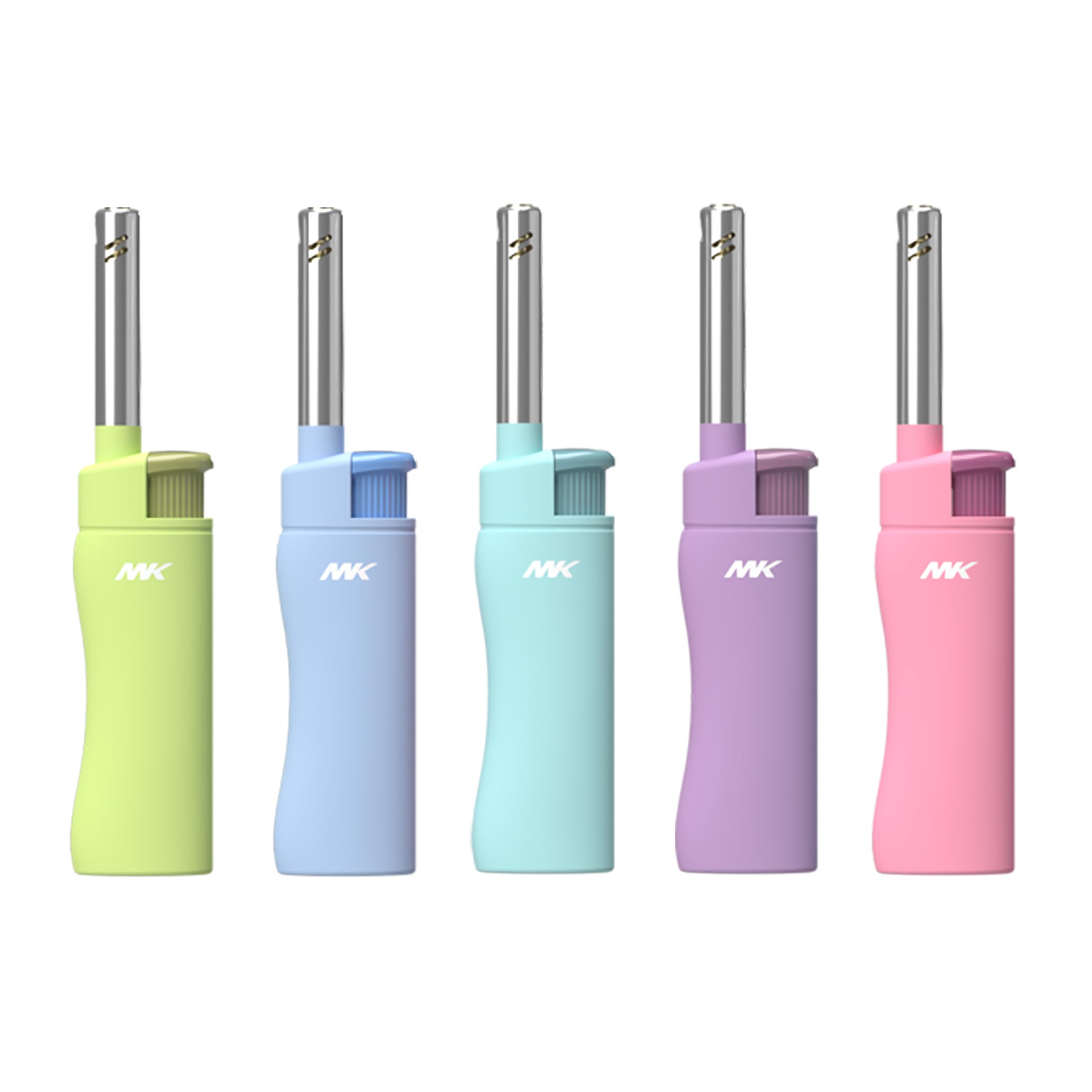 MK Windproof Butane Refillable Lighters - 4 Pack for Candles, BBQ, Camping & Outdoor Use | Long Reach Flame Lighter for Fireplaces, Grills, Bonfires & Home Decor