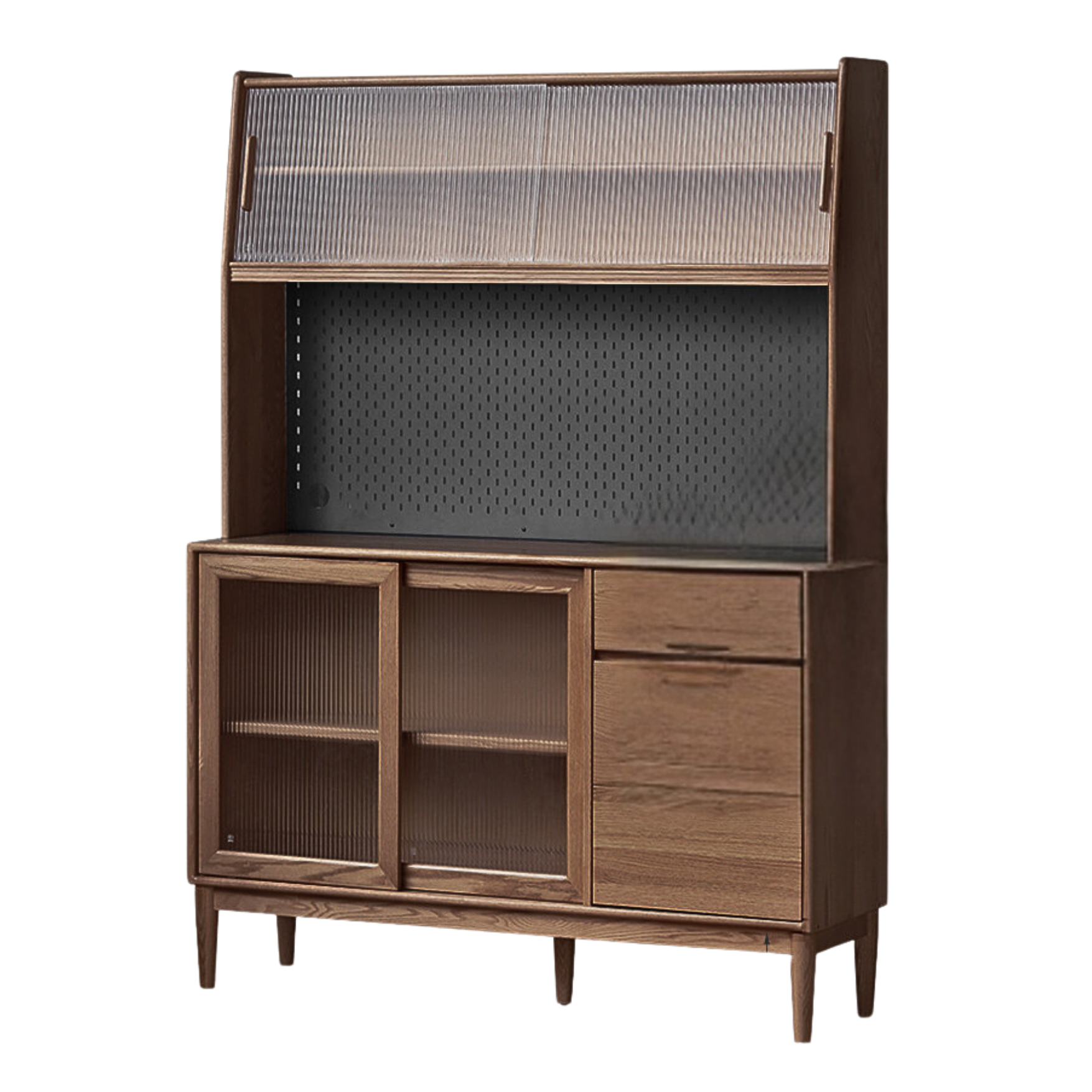 49.2х15.7х75.2 inch / 125х40х191.5 cm/ Walnut color/ sideboard + upper shelf upgraded version