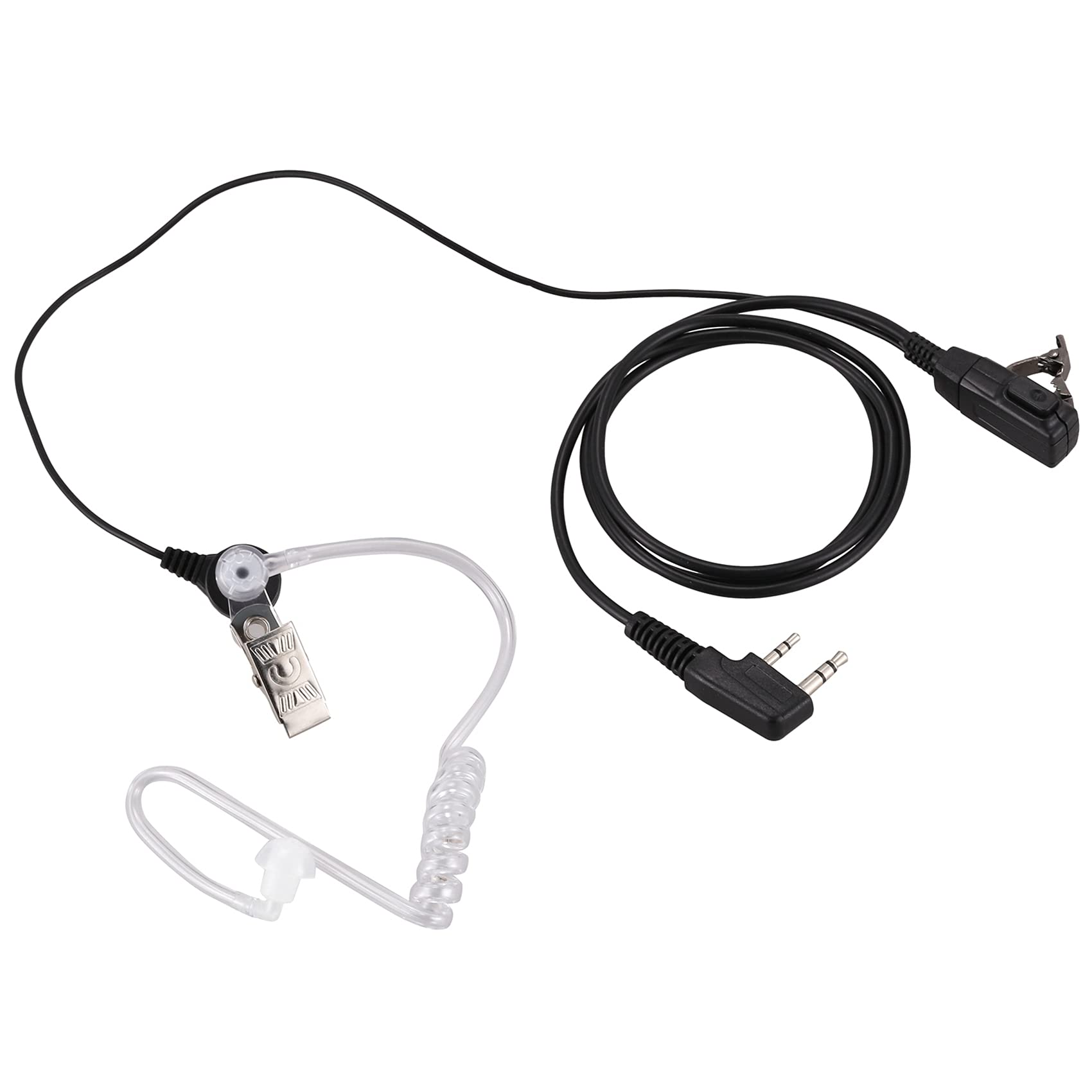 KVSERT 8X 2 Pin PTT MIC Headset Covert Acoustic Tube In-Ear Earpiece for Baofeng UV-5R & -888S CB Radio - Secure Communication for Security, Surveillance & Tactical Operations