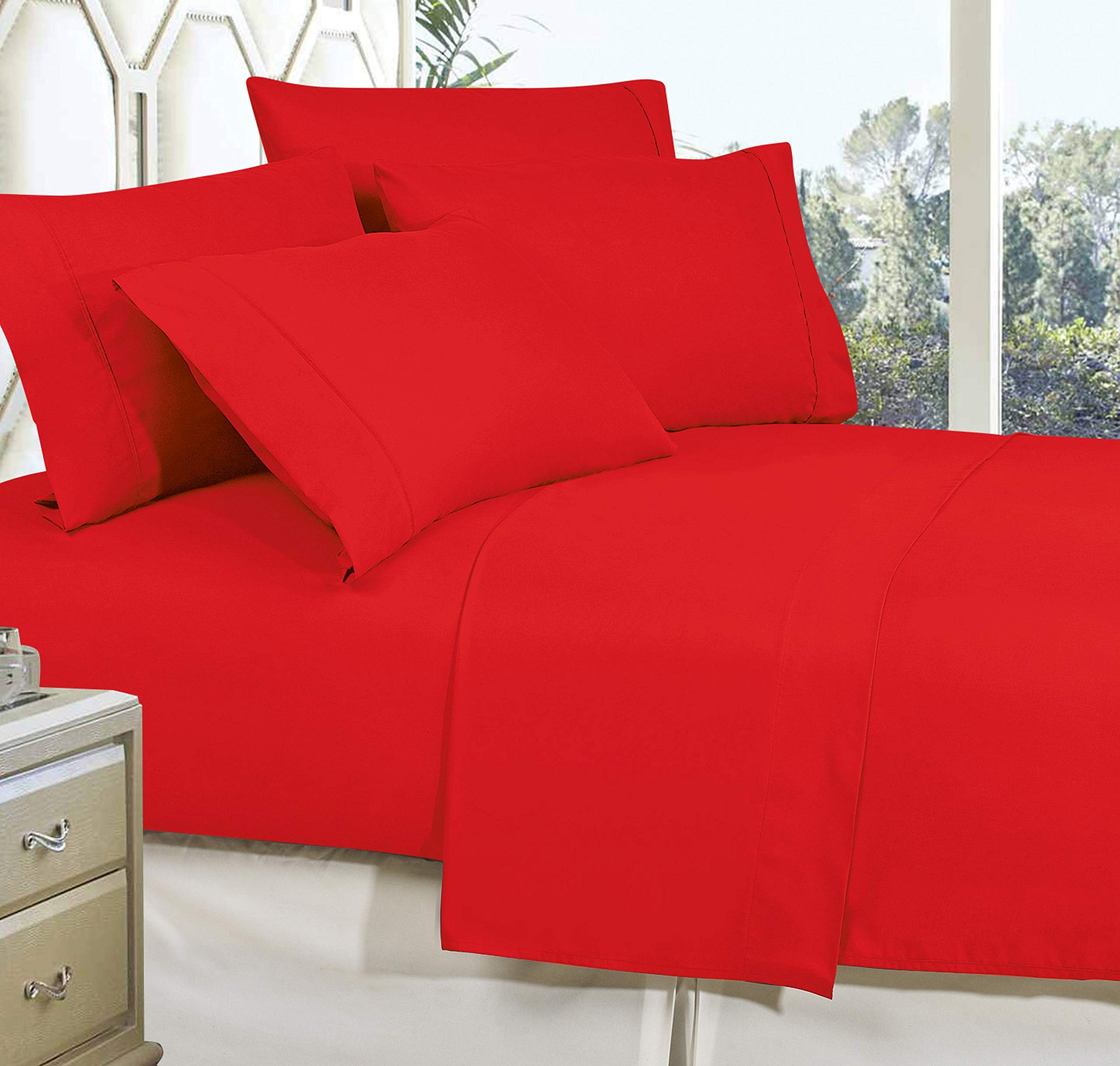 Premium 100% Cotton 800 Thread Count King Size Sheet Set - Ultra Soft Breathable Sateen Weave (1 Flat Sheet, 1 Fitted Sheet & 4 Pillowcases) - 18