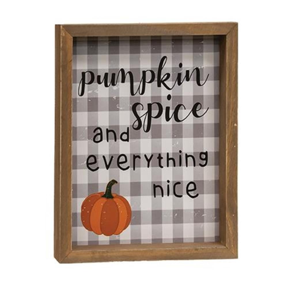 Pumpkin Spice and Everything Nice Framed Wall Art - Rustic Farmhouse Decor for Fall, Thanksgiving & Home Decor - Perfect for Living Room, Kitchen & Seasonal Display