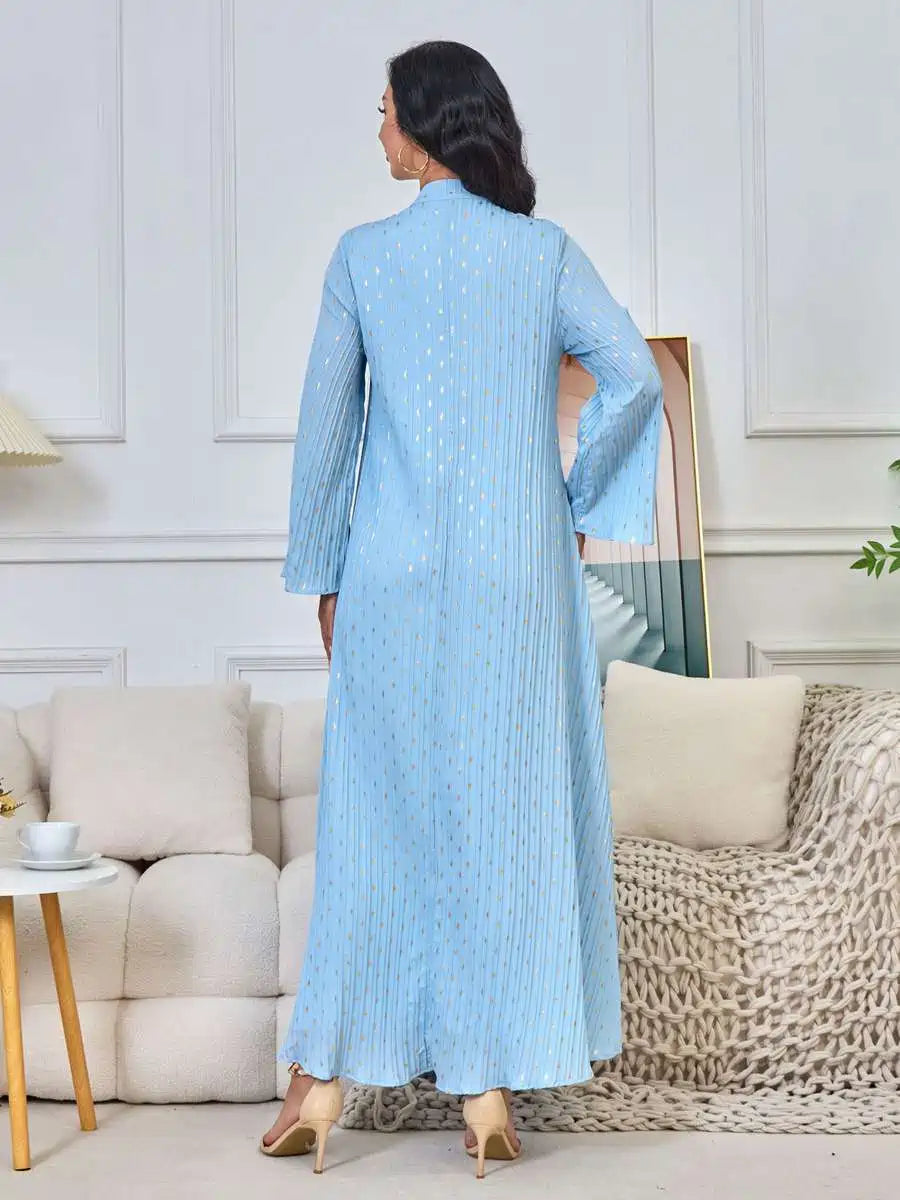 Elegant Eid Dress with Bronzing Beads - Flowy Caftan Kaftan Dress #25169 | Perfect for Eid Celebrations, Weddings & Special Occasions