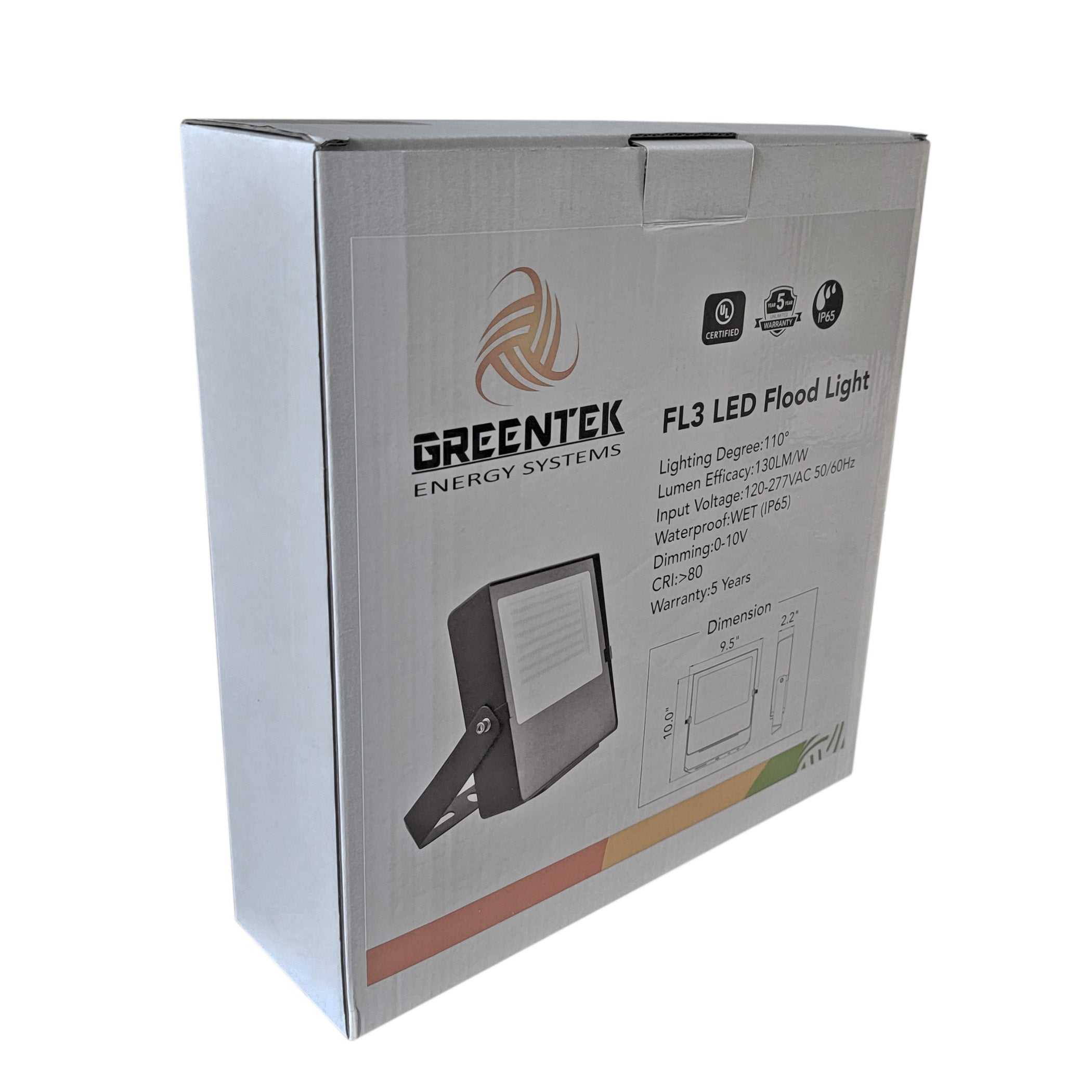 100W LED Flood Light FL3 - 13500 Lumens, Photocell Sensor, UL & DLC Certified - Perfect for Outdoor Security, Parking Lots, and Stadium Lighting