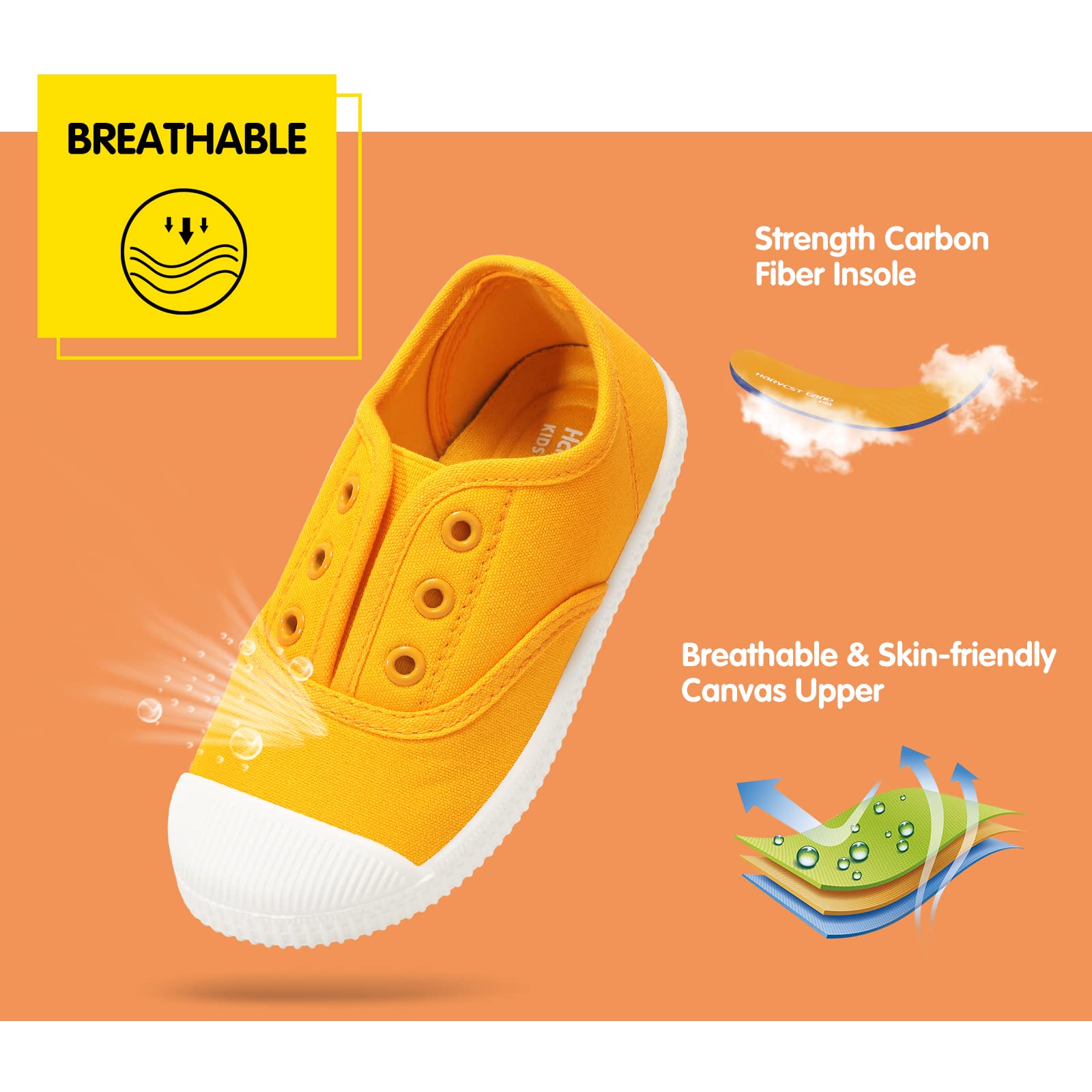 **Toddler Canvas Sneakers for Boys & Girls - Lightweight Slip-On Comfortable Kids Shoes for Running, Tennis & Casual Wear (Toddler/Little Kids/Big Kids) - Perfect for School, Play & Everyday Activities**