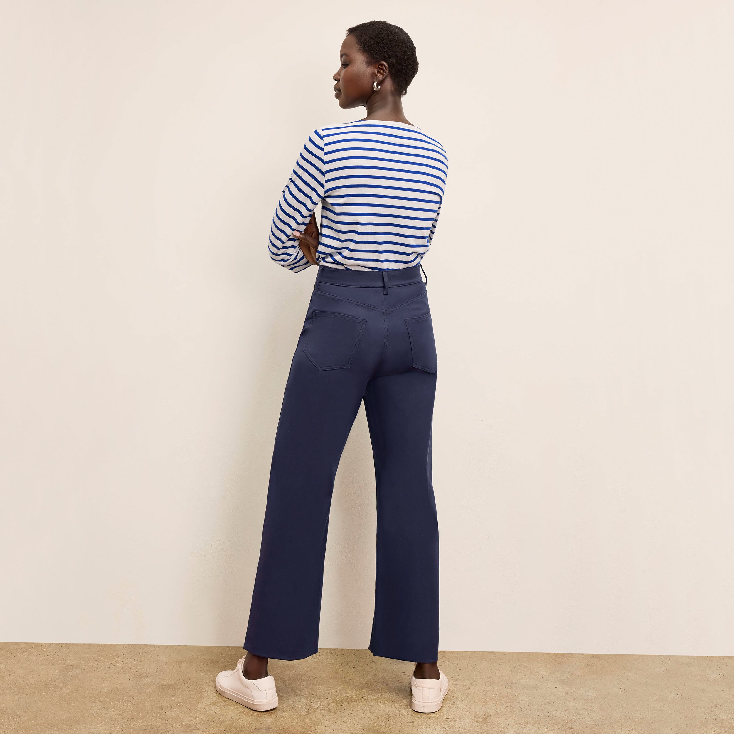 Milo Wide Leg Jeans for Women - Eco-Friendly Stretch Denim Pants in Dark Navy | Comfortable & Stylish for Casual Wear, Office & Travel
